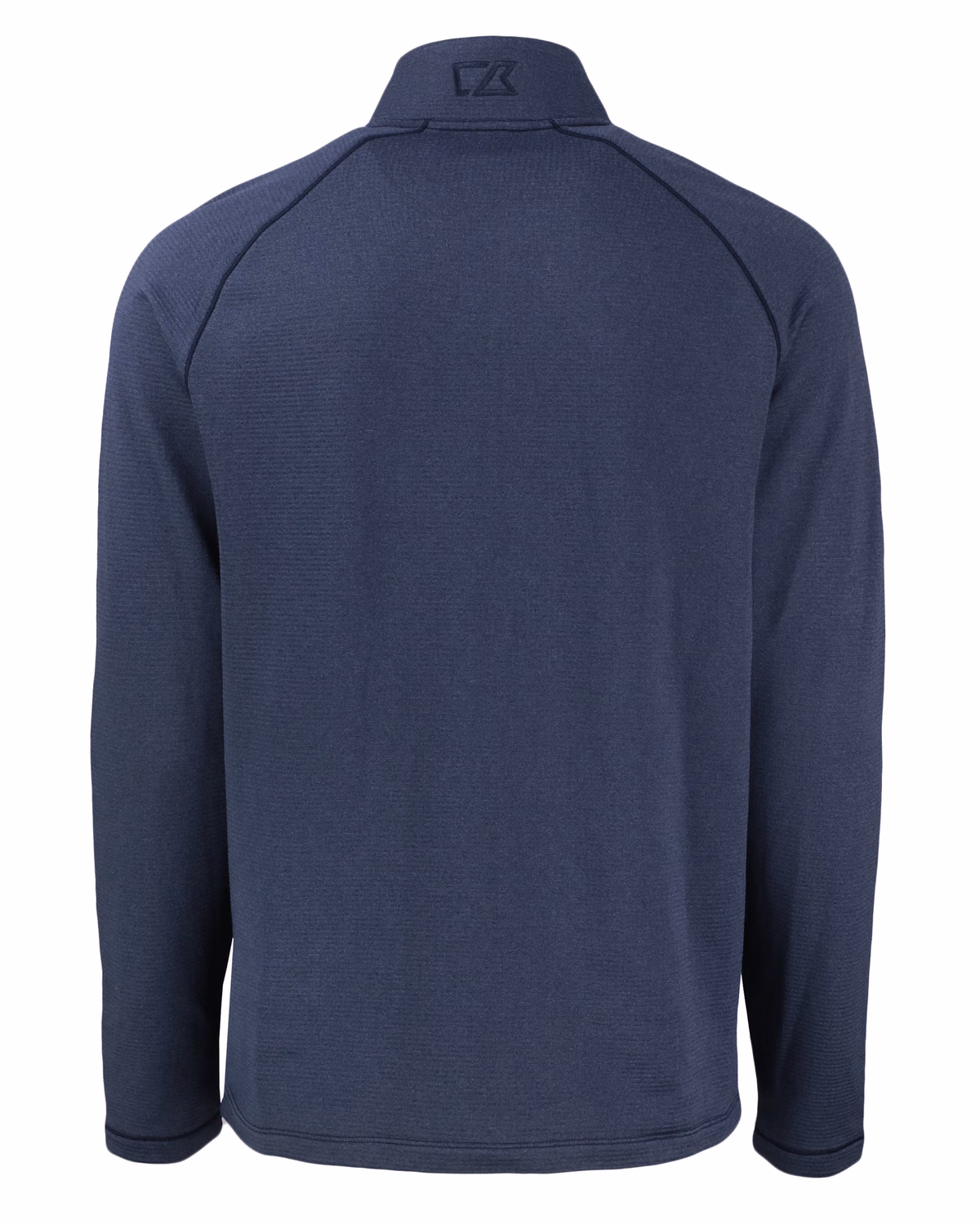 Custom Cutter & Buck Peshastin Recycled Grid Fleece Mens Full Zip Jacket — Navy Blue Heather flat front