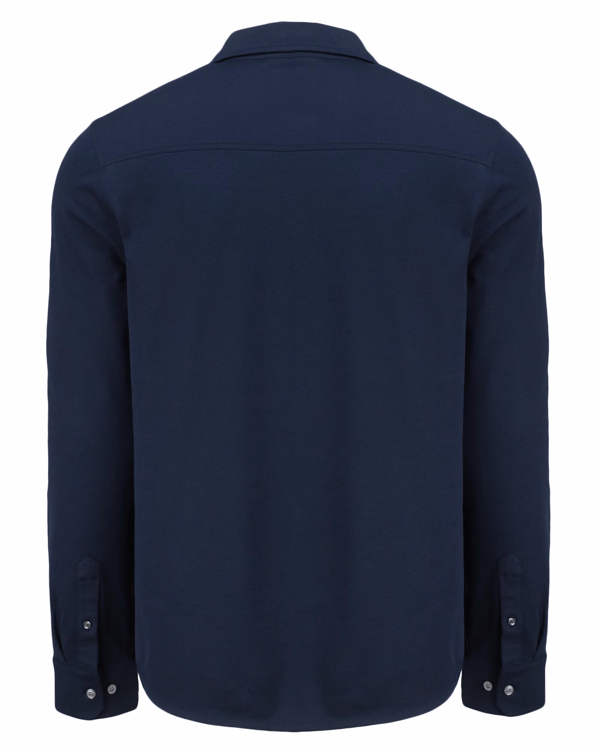 Custom Cutter & Buck Advantage Recycled Cotton-Blend Pique Mens Long Sleeve Button Down Shirt — Liberty Navy flat front
