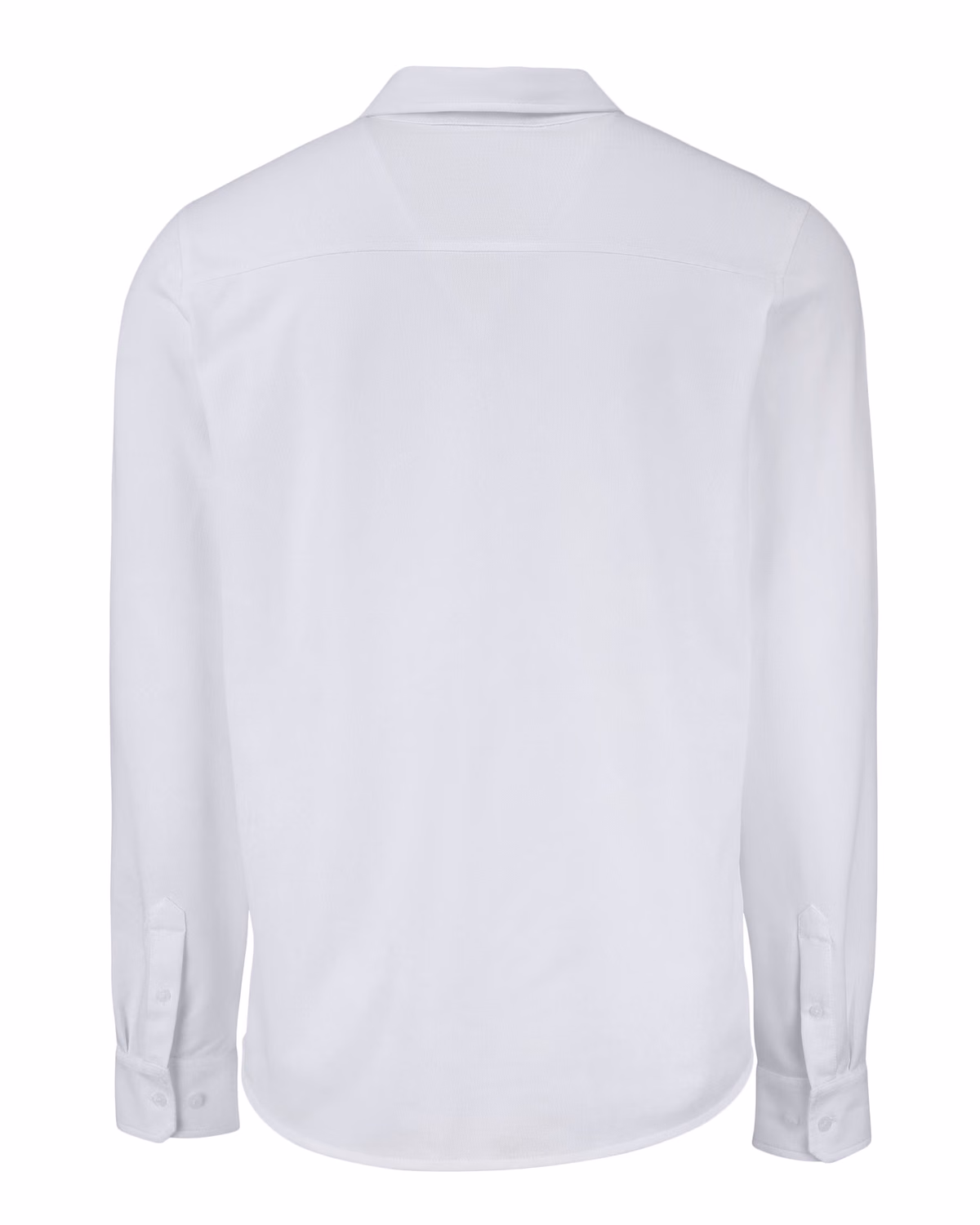 Custom Cutter & Buck Advantage Recycled Cotton-Blend Pique Mens Long Sleeve Button Down Shirt — White flat front