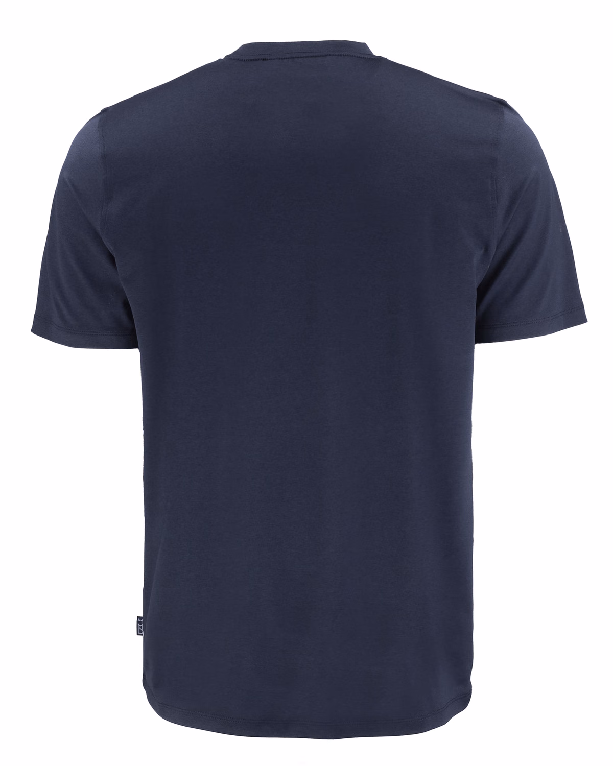 Custom Cutter & Buck Coastline Recycled Double Peached Mens Short Sleeve Tee — Navy Blue flat front