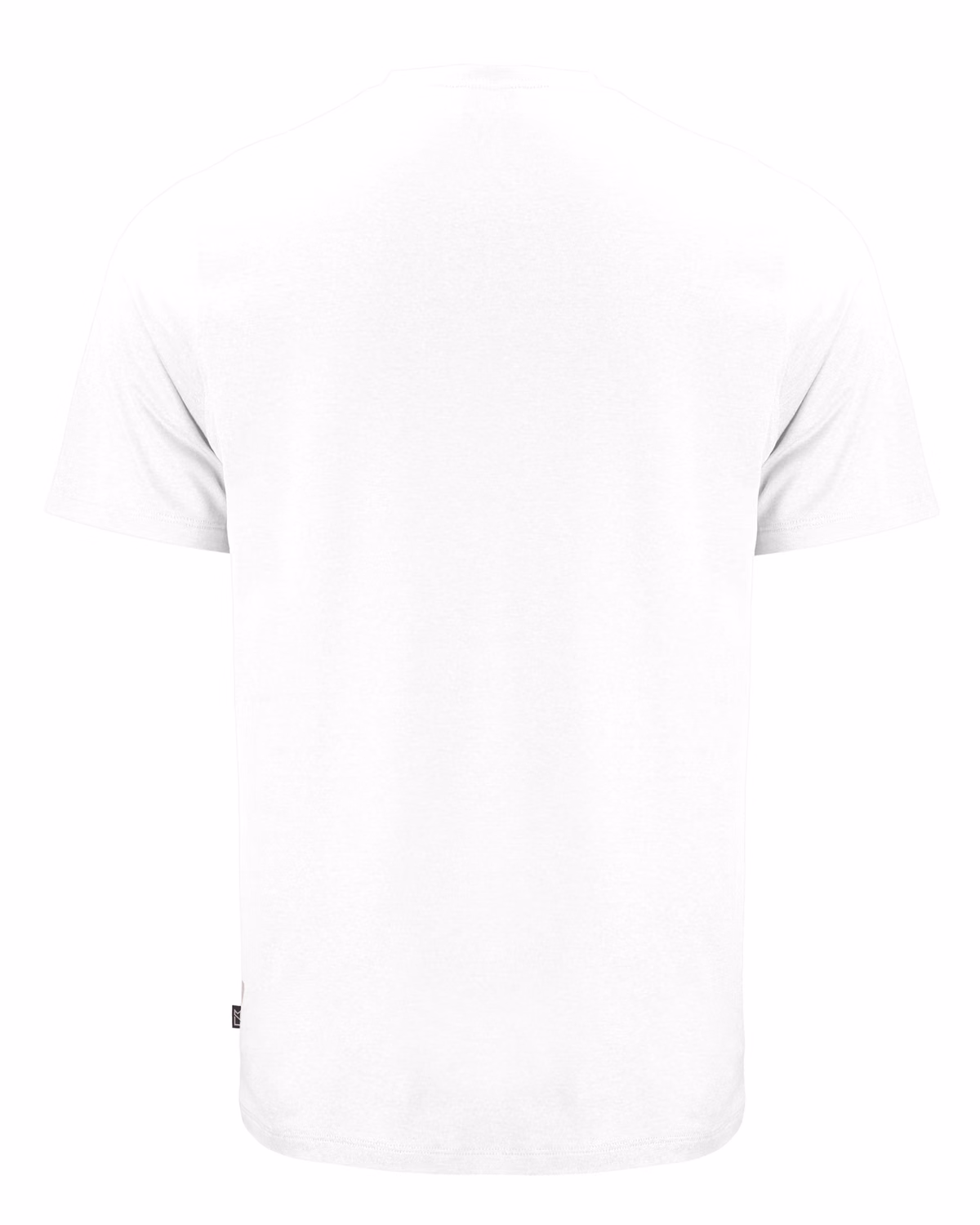 Custom Cutter & Buck Coastline Recycled Double Peached Mens Short Sleeve Tee — White flat front