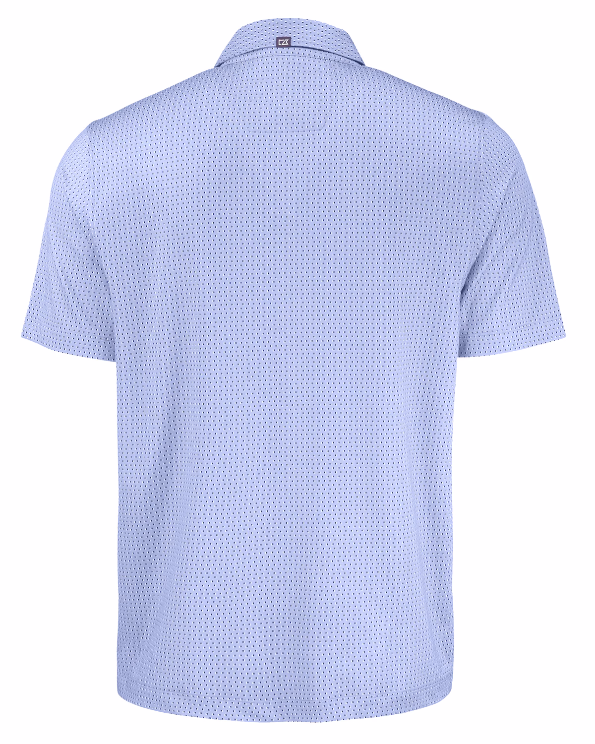 Custom Cutter & Buck Pike Recycled Shadow Check Print Mens Polo — Hyacinth flat front