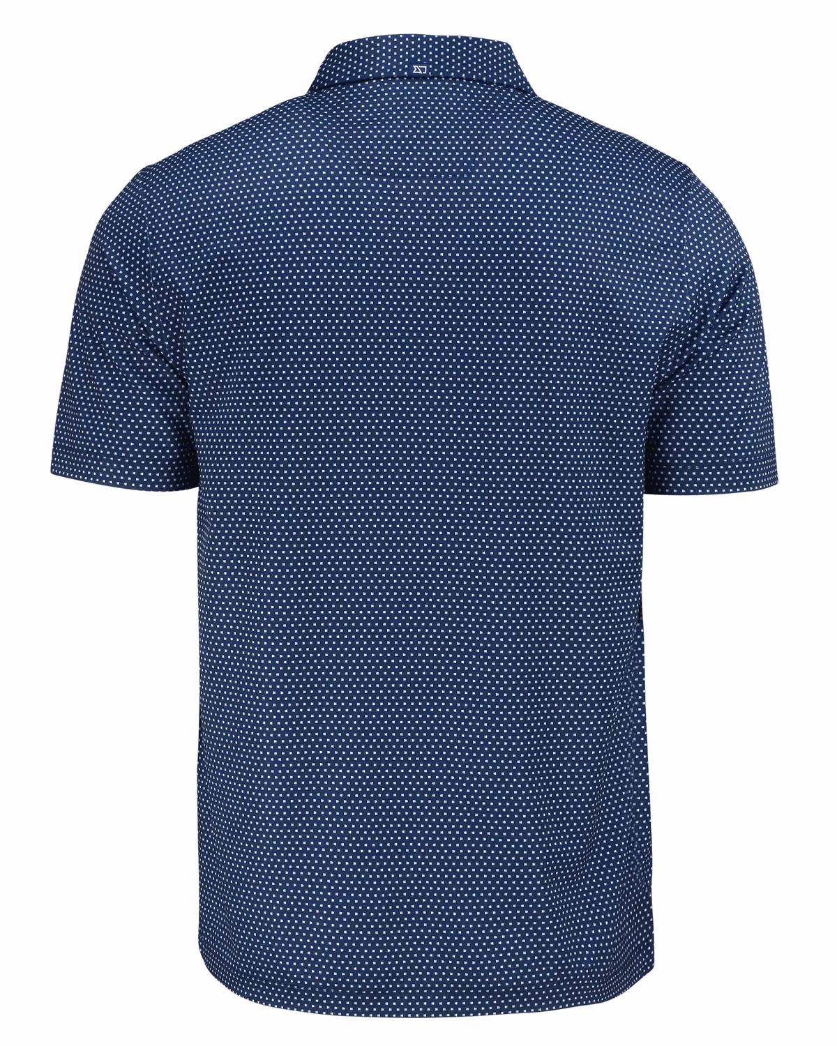 Custom Cutter & Buck Pike Recycled Shadow Check Print Mens Polo — Navy Blue flat front