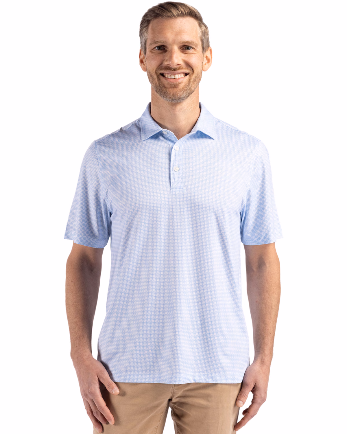 Custom Cutter & Buck Pike Recycled Diamond Dot Print Mens Polo