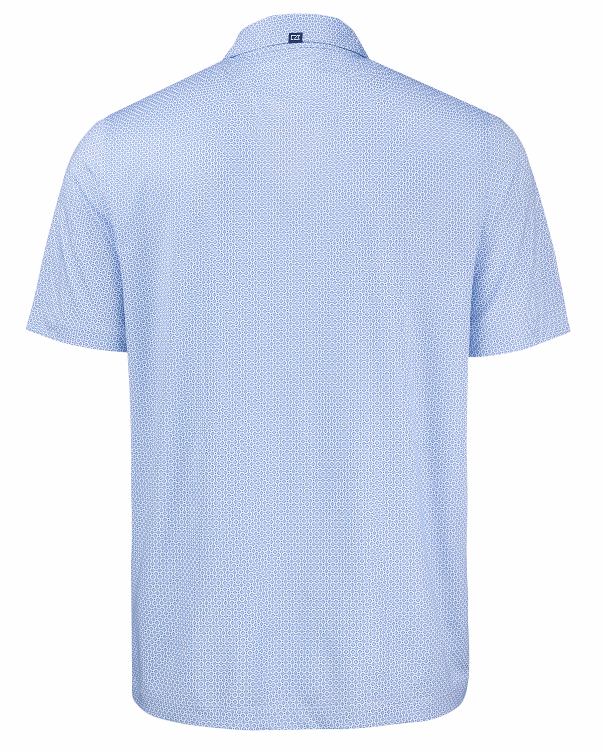 Custom Cutter & Buck Pike Recycled Diamond Dot Print Mens Polo — Tour Blue flat front