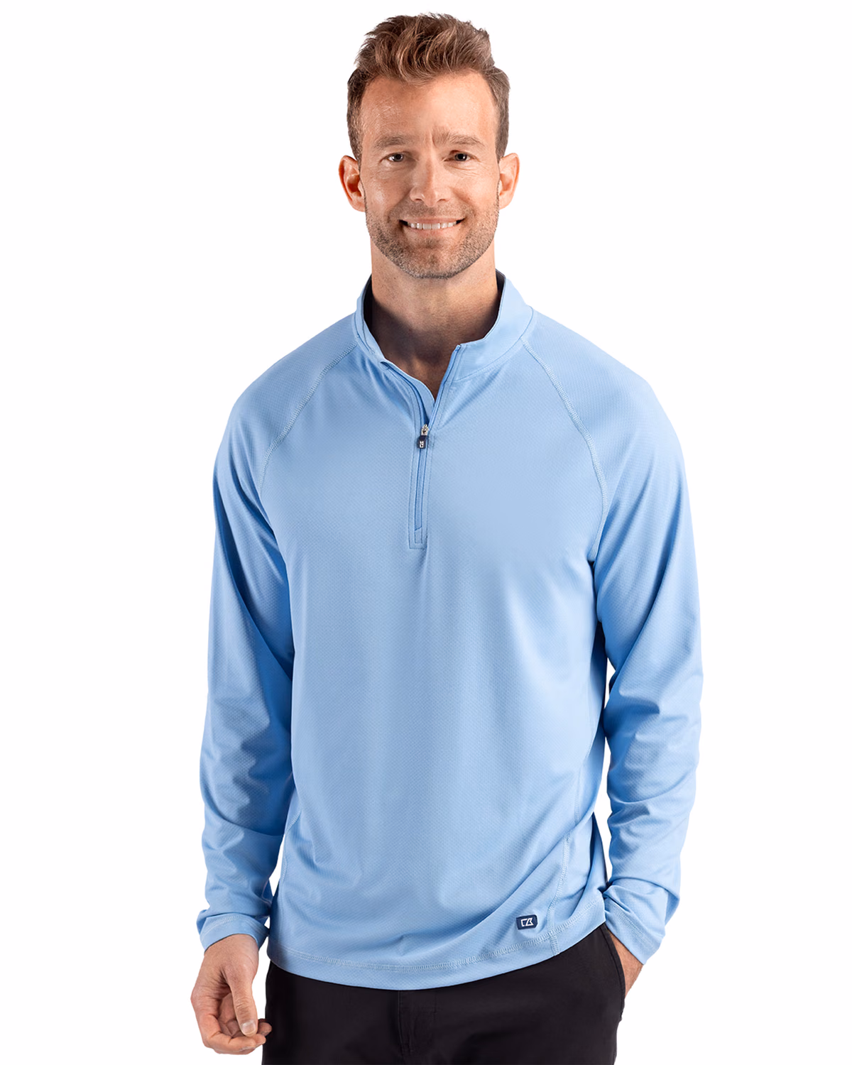 Custom Cutter & Buck Prospect Recycled Featherlight Stretch Mens Quarter Zip