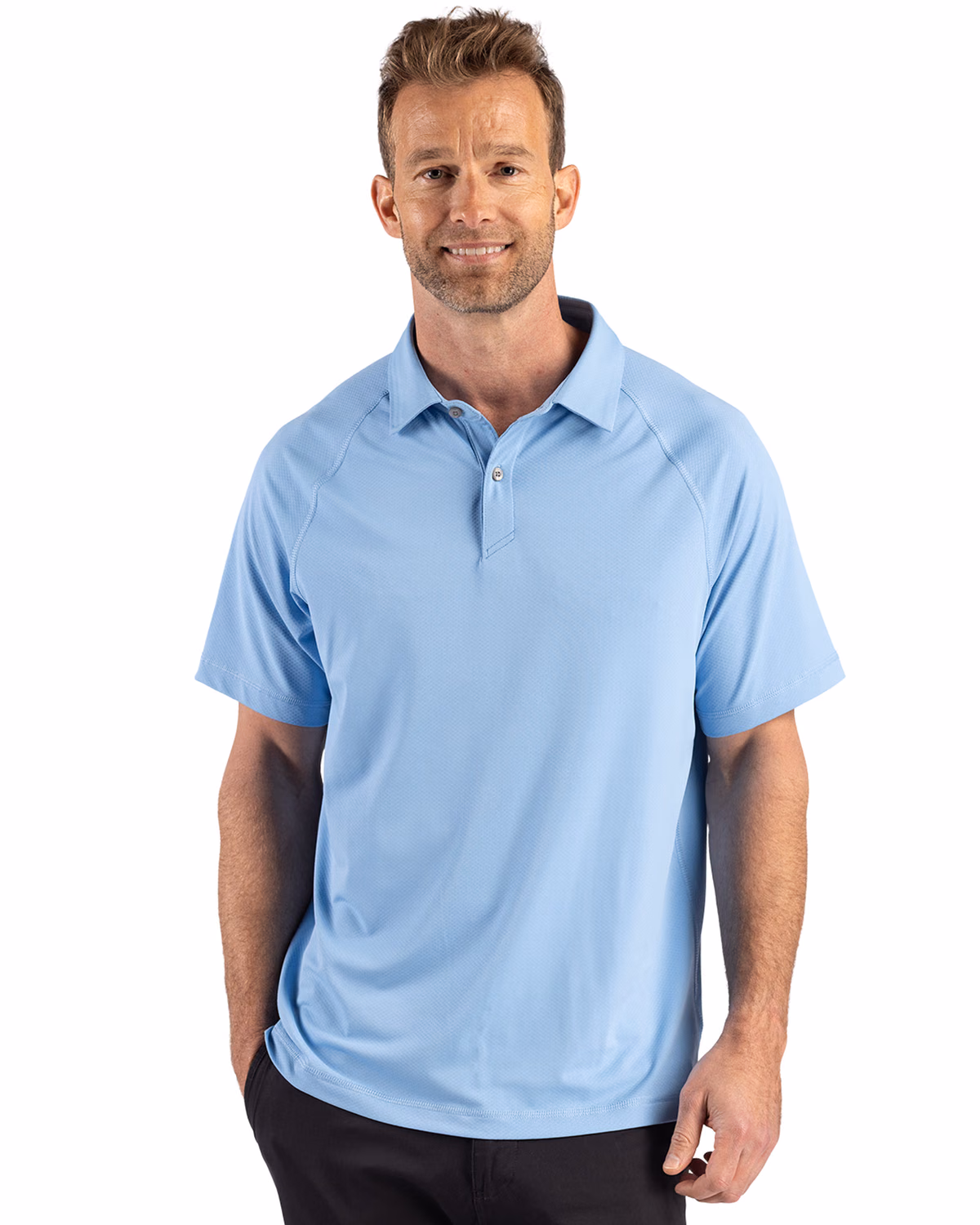 Custom Cutter & Buck Prospect Recycled Featherlight Stretch Mens Sport Polo