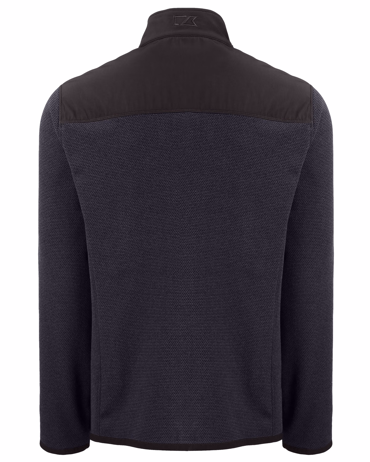 Custom Cutter & Buck Hunts Point Recycled Fleece Mens Hybrid Full Zip Jacket — Black flat front