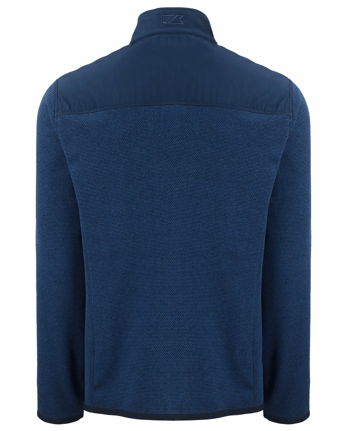 Custom Cutter & Buck Hunts Point Recycled Fleece Mens Hybrid Full Zip Jacket — Navy Blue flat front