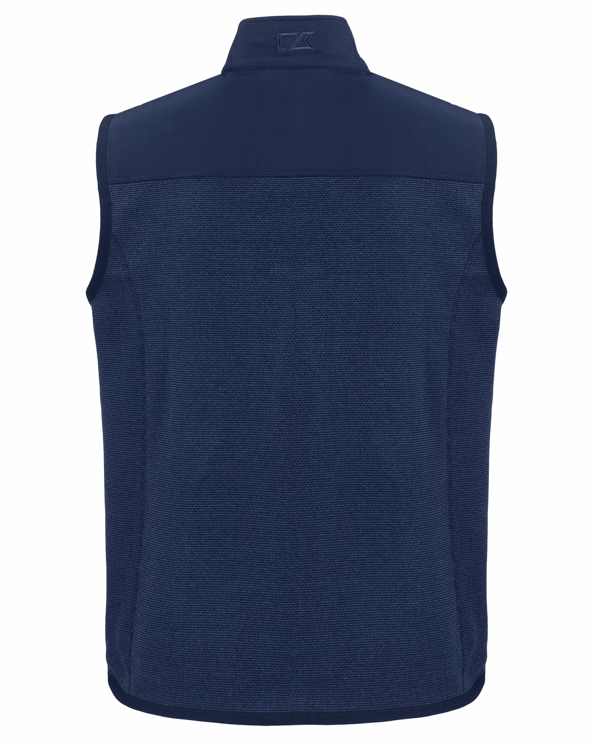 Custom Cutter & Buck Hunts Point Recycled Fleece Mens Hybrid Full Zip Vest — Navy Blue flat front