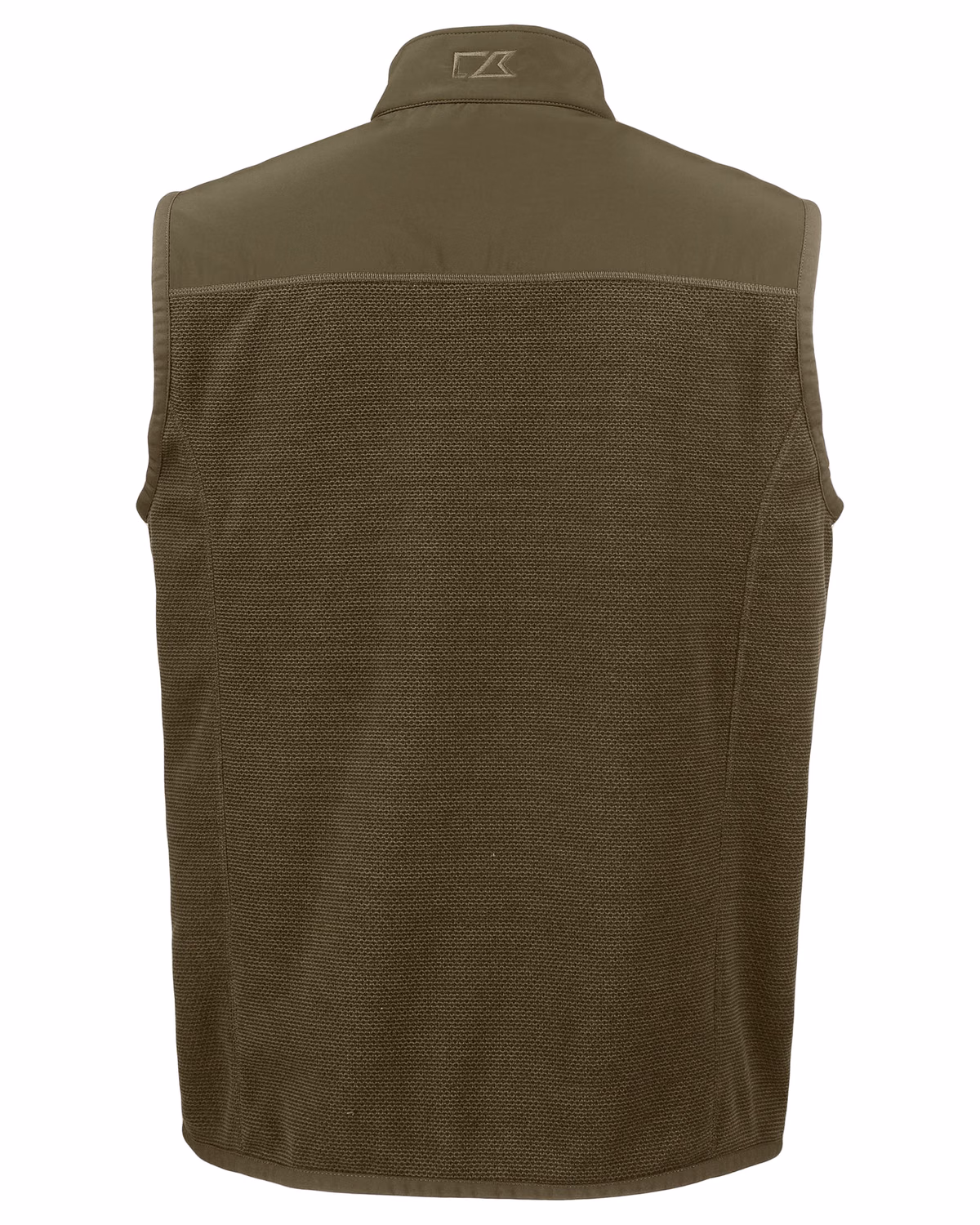 Custom Cutter & Buck Hunts Point Recycled Fleece Mens Hybrid Full Zip Vest — Poplar flat front