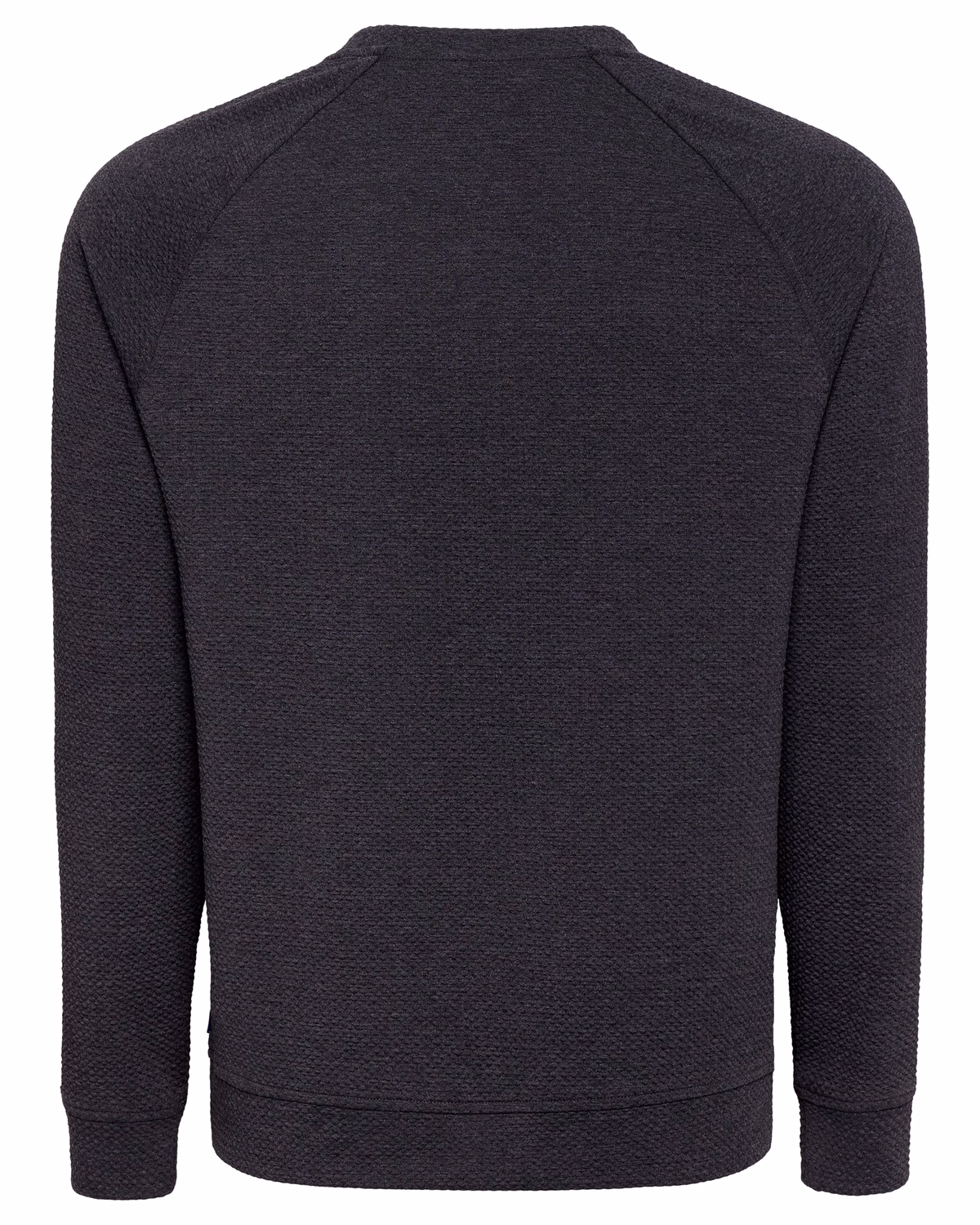 Custom Cutter & Buck Drift Epic Confidence Recycled Textured Knit Mens Crewneck Pullover — Black flat front