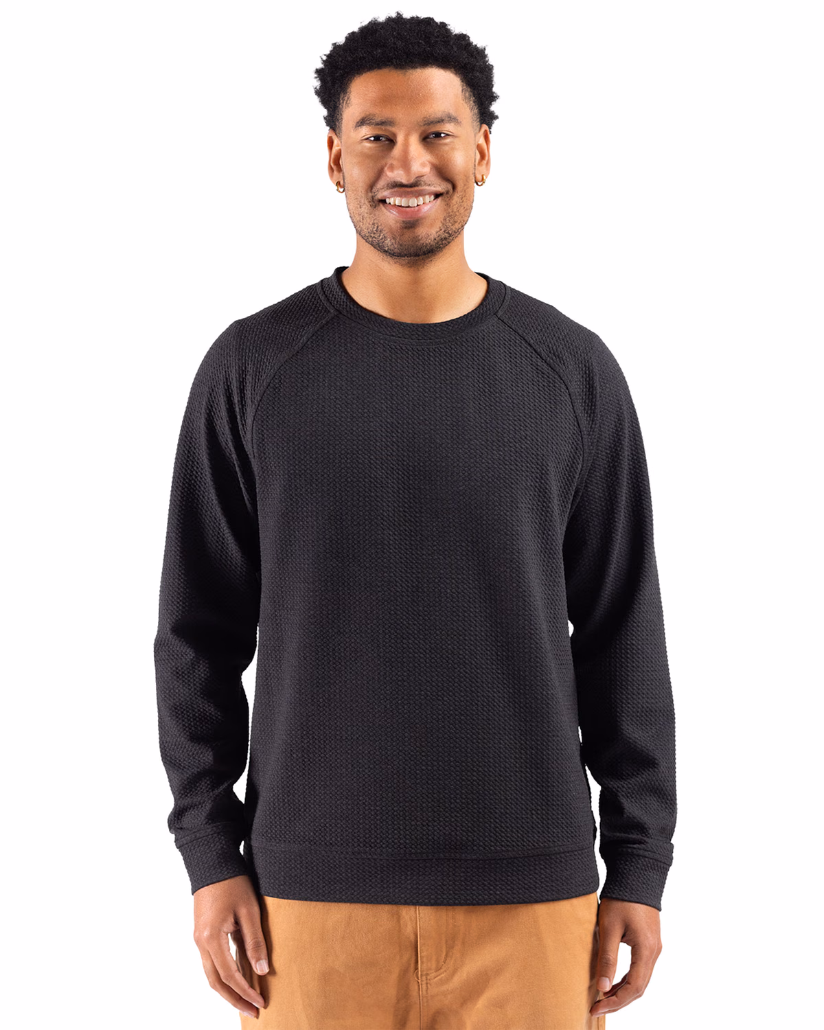 Custom Cutter & Buck Drift Epic Confidence Recycled Textured Knit Mens Crewneck Pullover
