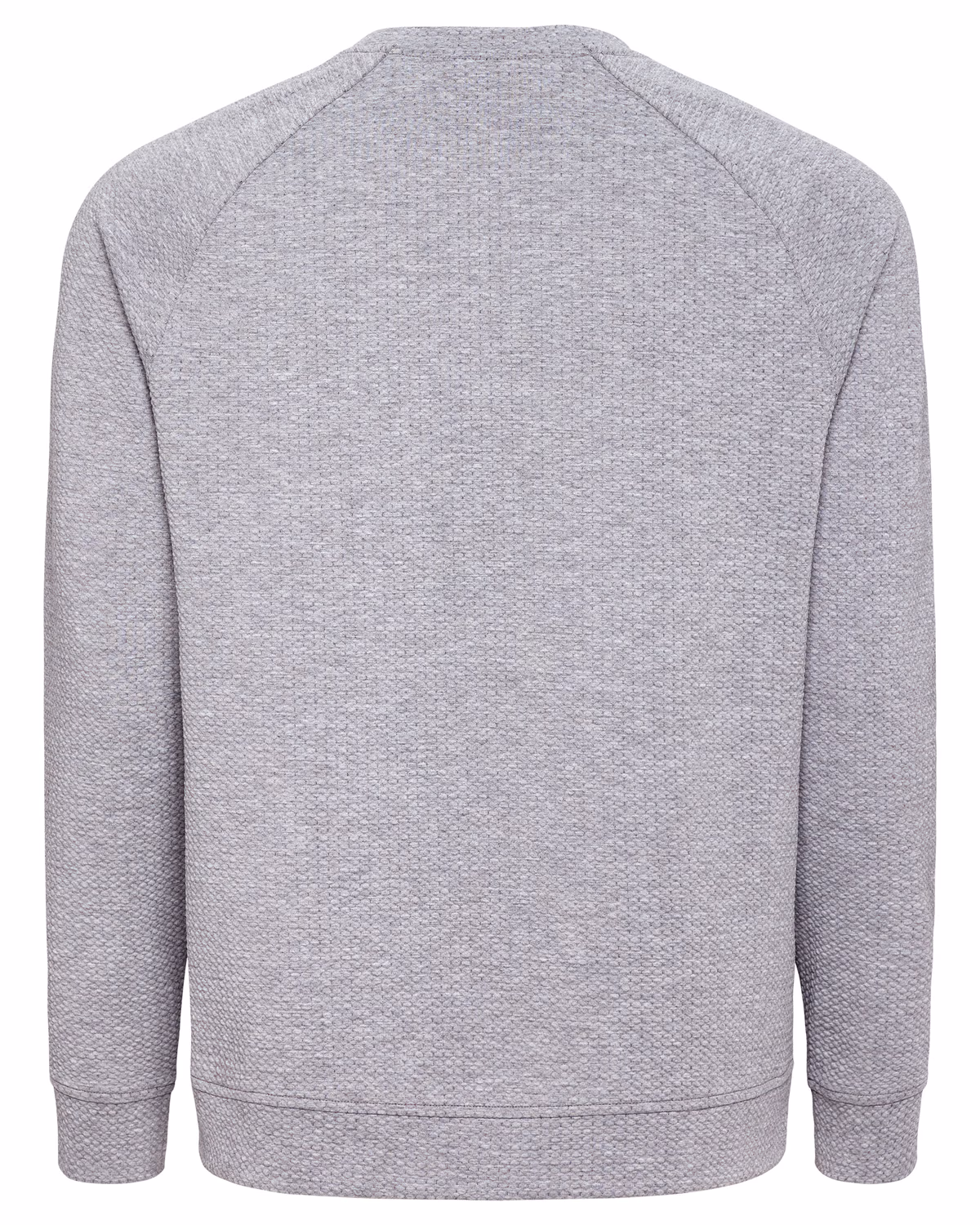 Custom Cutter & Buck Drift Epic Confidence Recycled Textured Knit Mens Crewneck Pullover — CONCRETE flat front