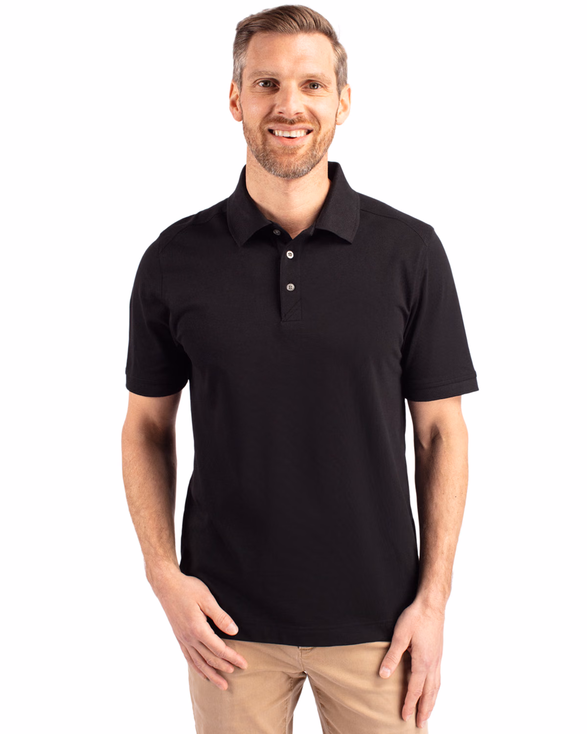 Custom Cutter & Buck Advantage Recycled Cotton-Blend Pique Mens Polo