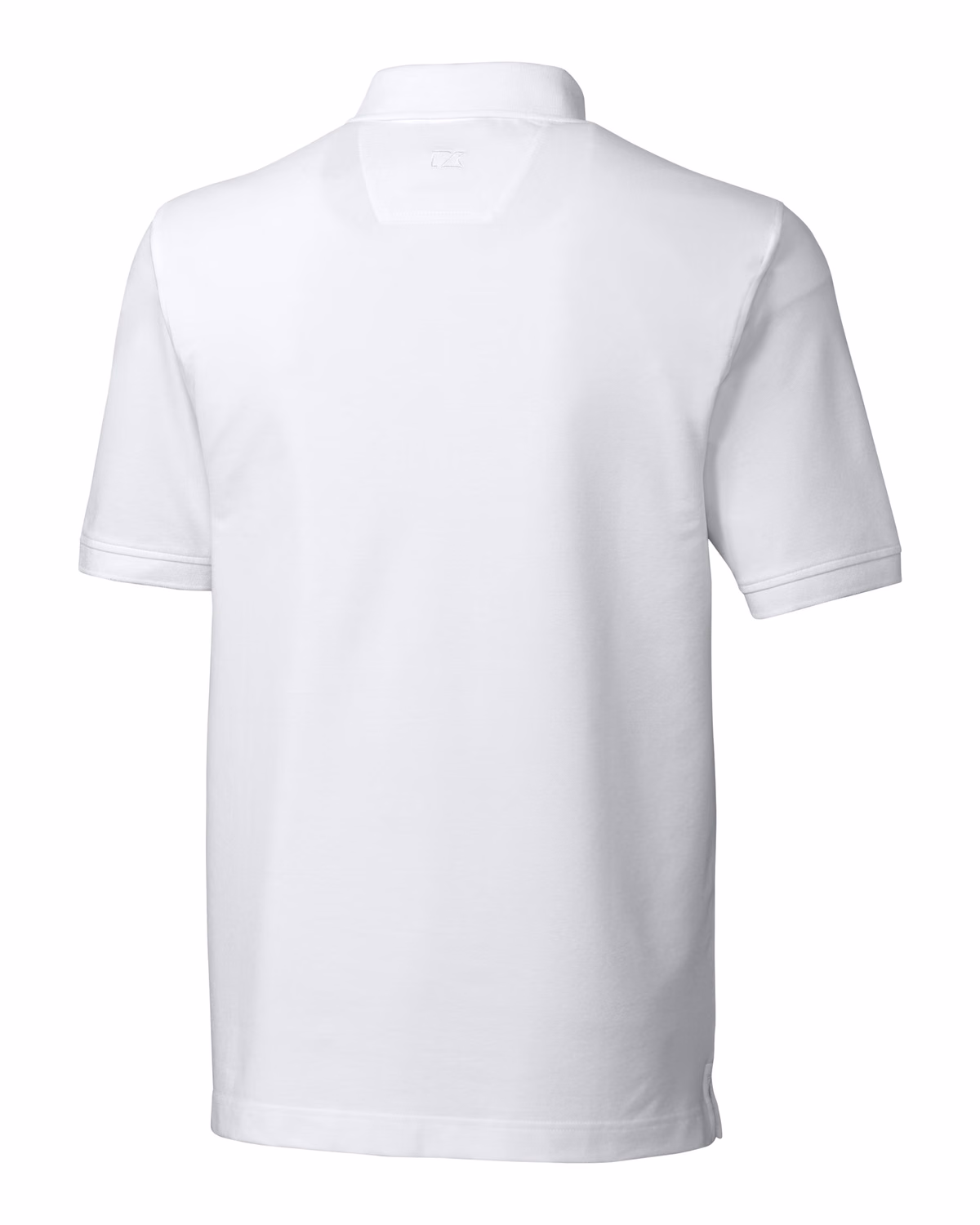 Custom Cutter & Buck Advantage Recycled Cotton-Blend Pique Mens Polo — White flat front