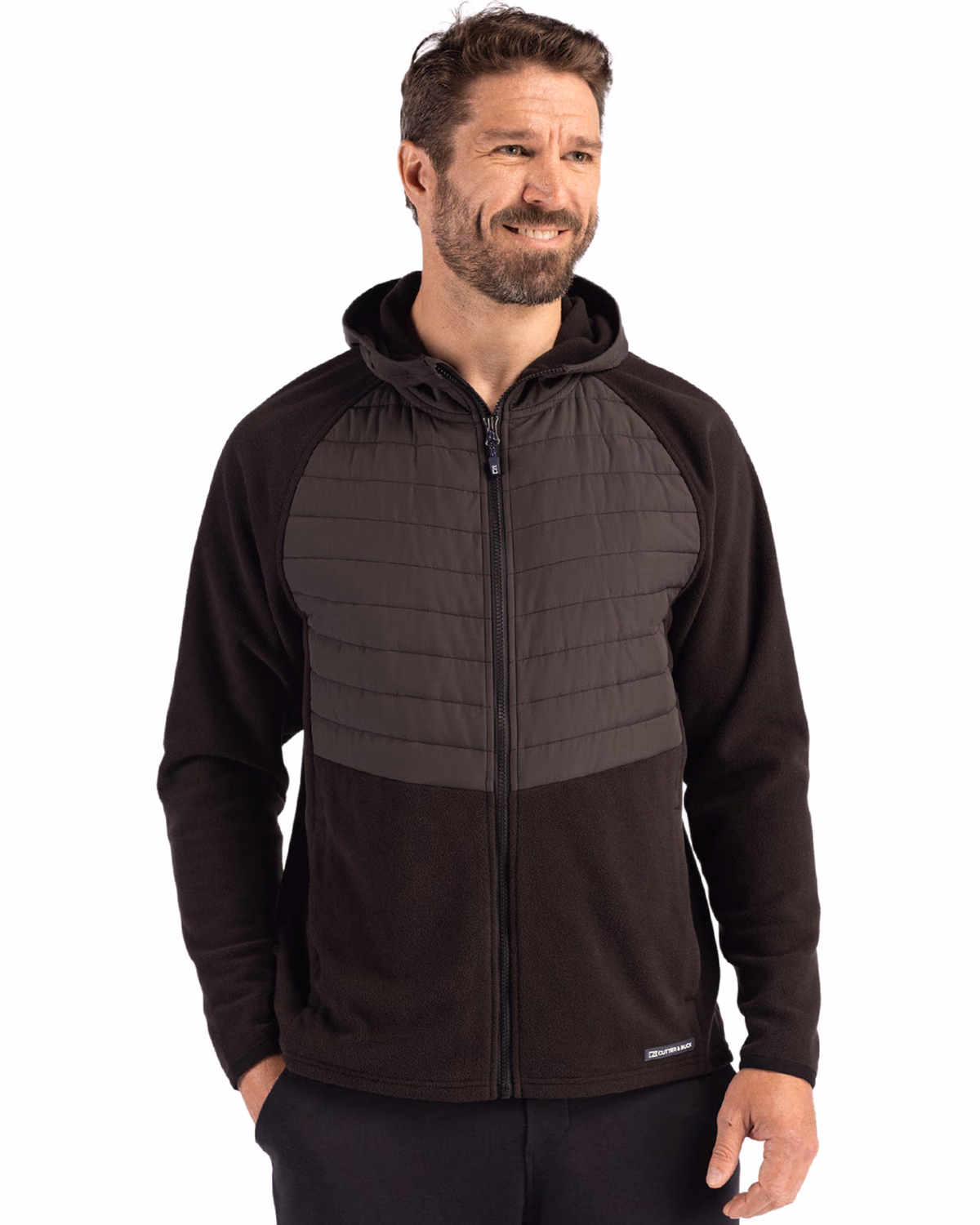 Custom Cutter & Buck Woodland Epic Versatility Recycled Insulated Fleece Mens Full Zip Jacket