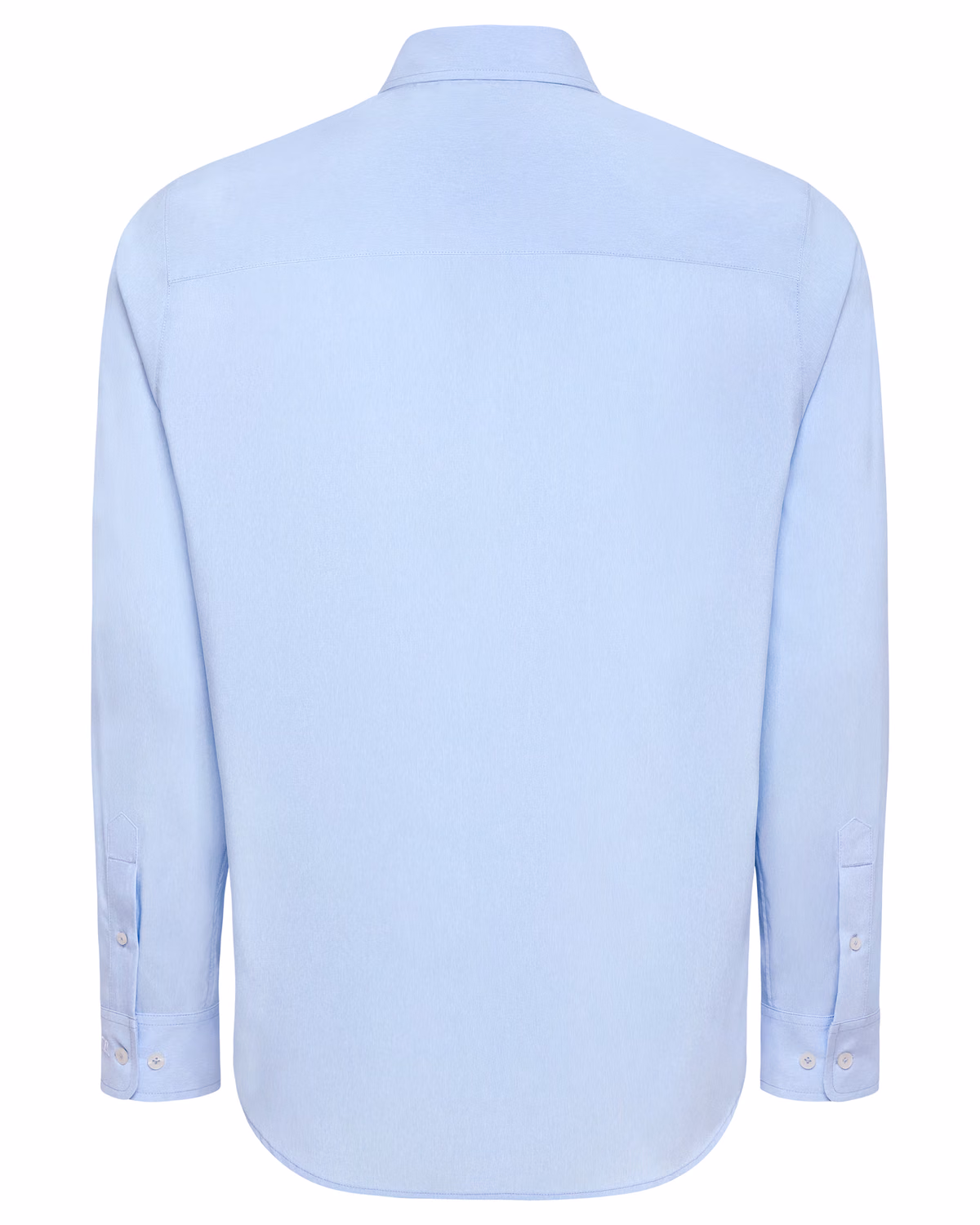 Custom Cutter & Buck Skyline End on End Recycled Long Sleeve Mens Dress Shirt — Tour Blue flat front