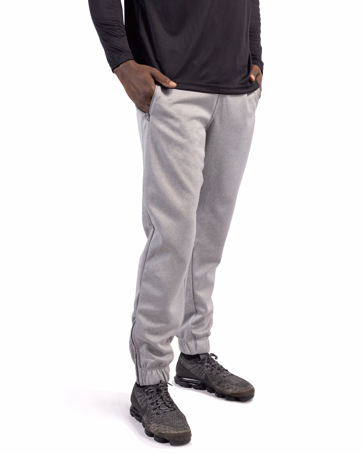 Custom Clique Lift Solution-dyed Performance Unisex Jogger Sweatpant — Grey Melange front