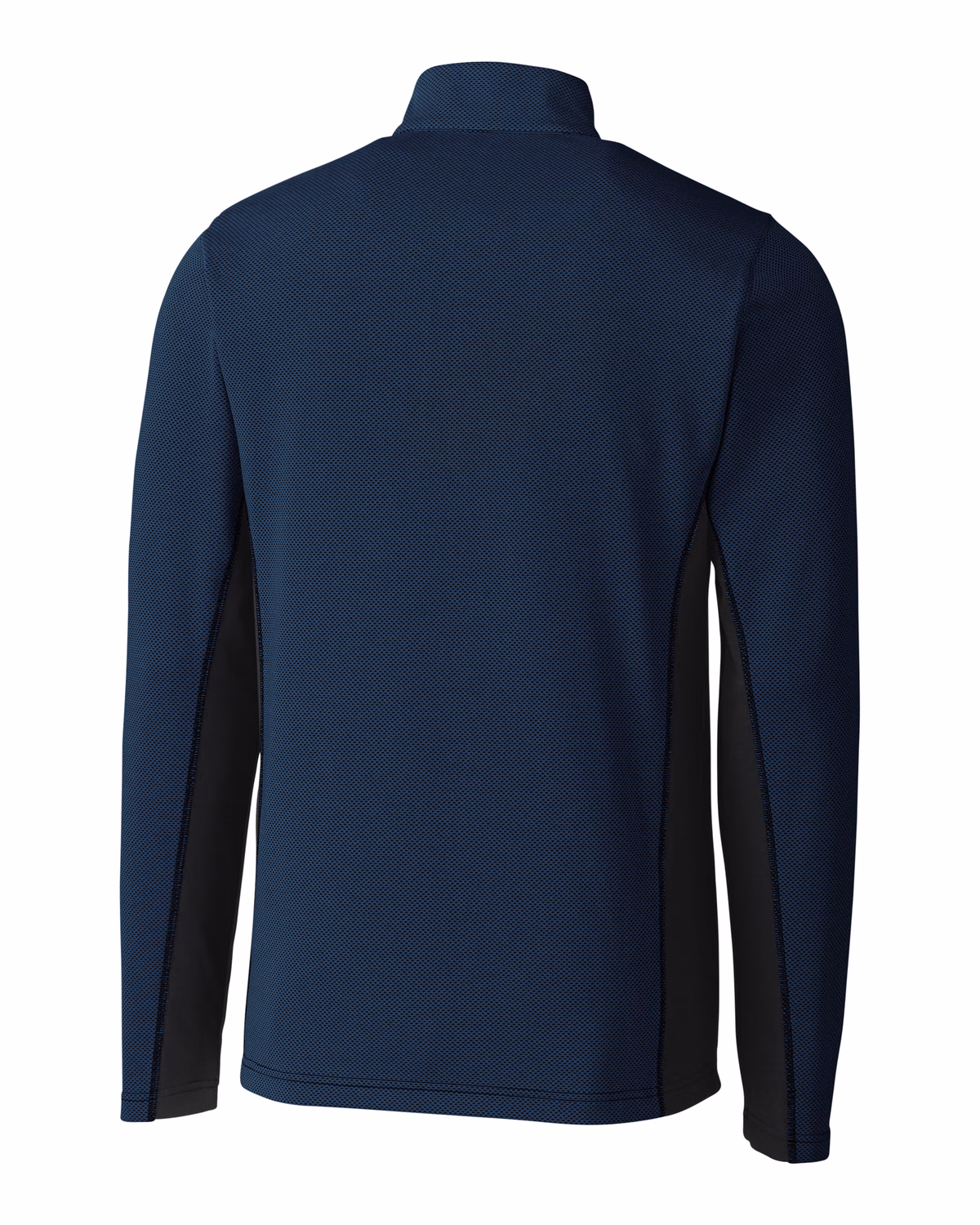 Custom Clique Ice Pique Colorblock Tech Mens Half Zip — Dark Navy flat front