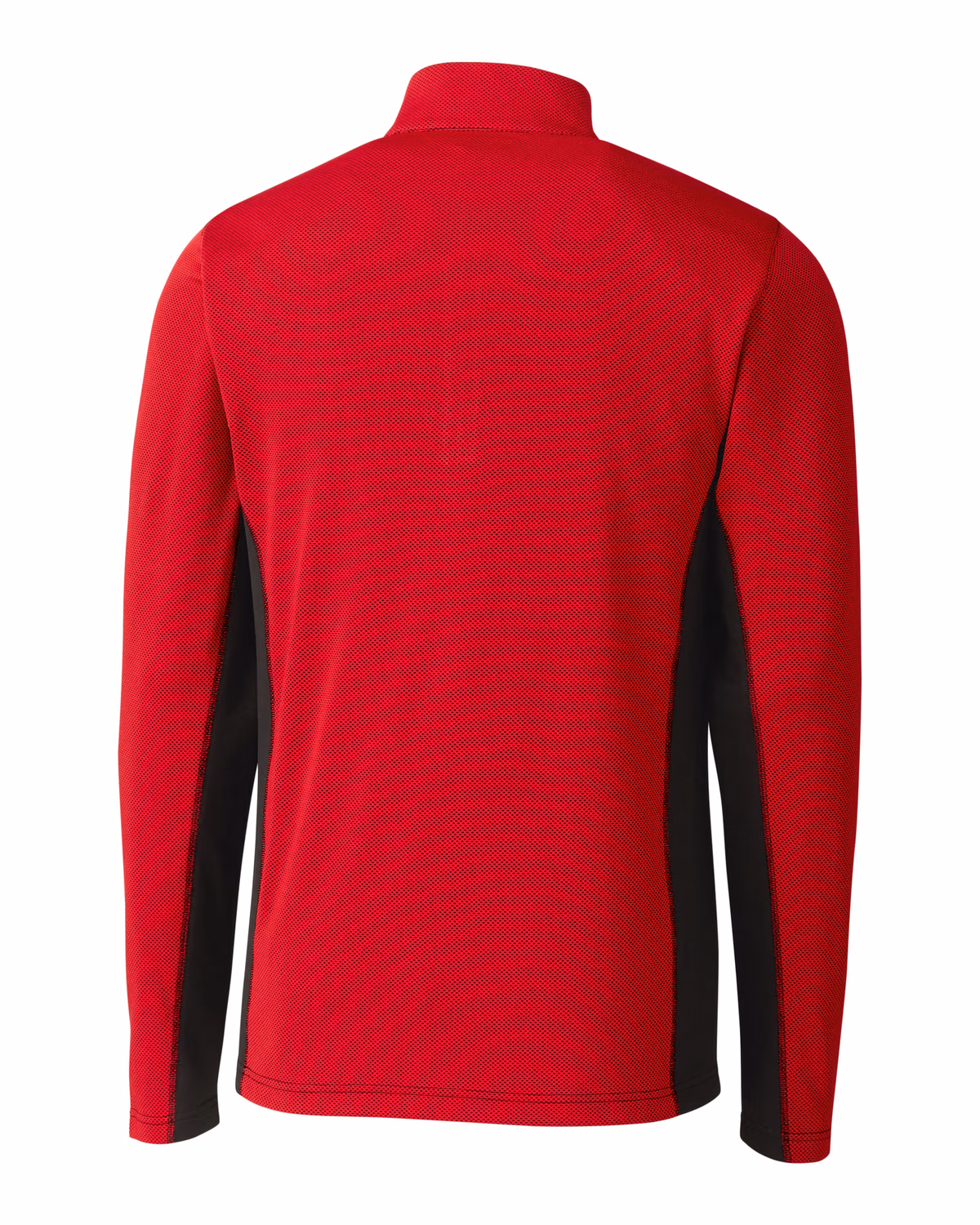 Custom Clique Ice Pique Colorblock Tech Mens Half Zip — Red flat front