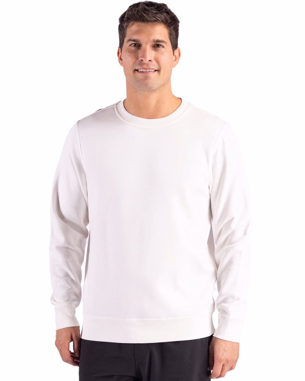 Custom Clique Drive Recycled Unisex Crewneck Sweatshirt — Off White front