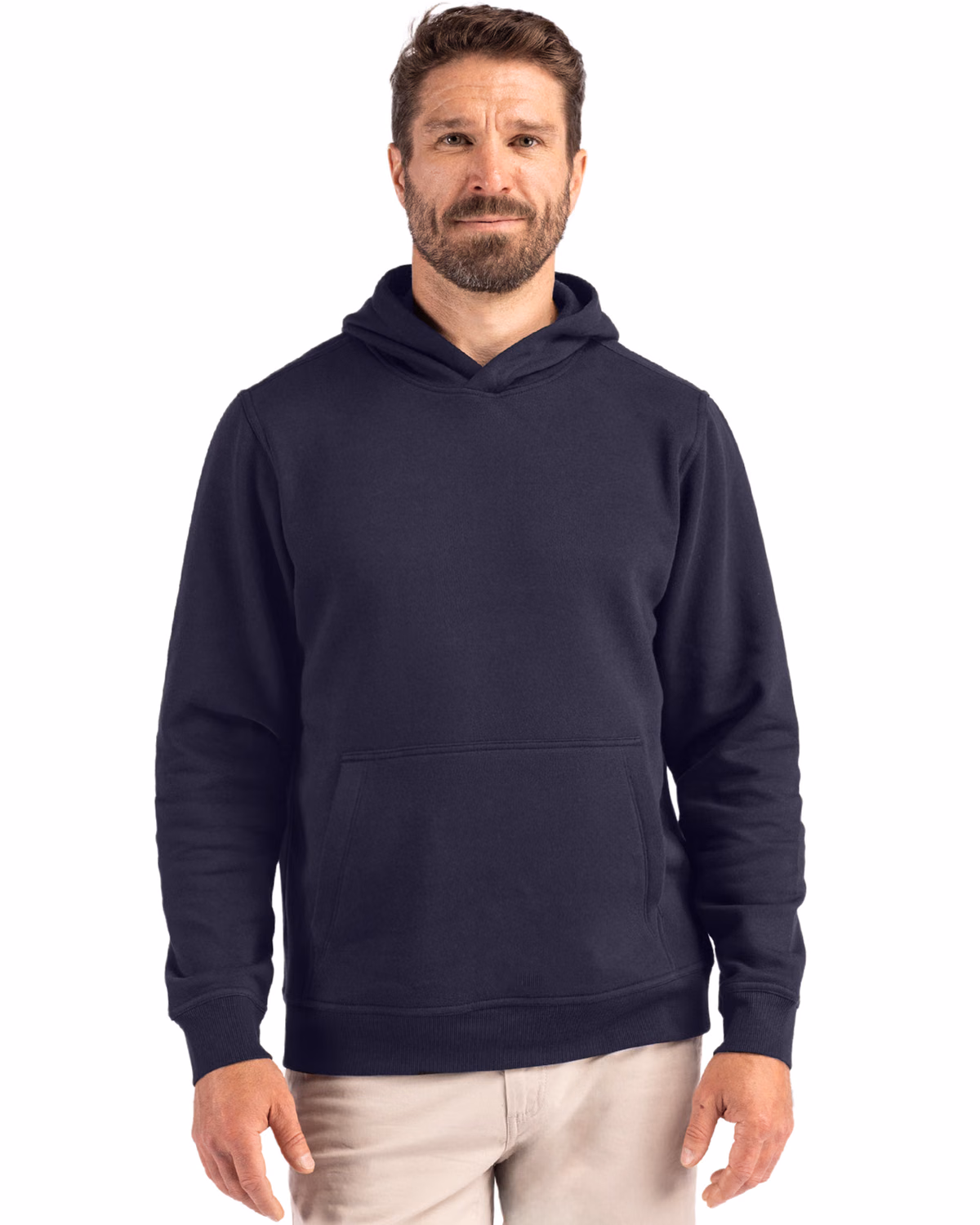 Custom Clique Drive Recycled Unisex Hooded Pullover Sweatshirt — Dark Navy front