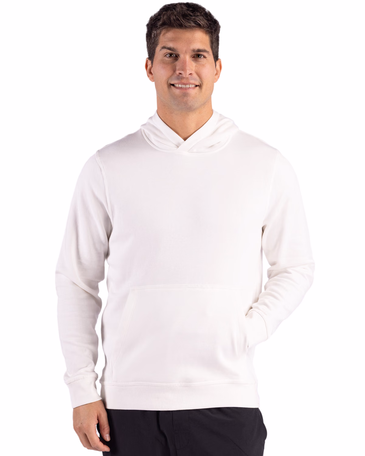 Custom Clique Drive Recycled Unisex Hooded Pullover Sweatshirt — Off White front