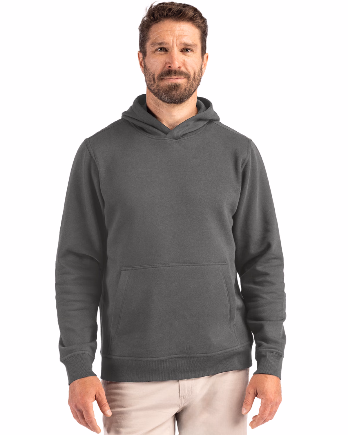 Custom Clique Drive Recycled Unisex Hooded Pullover Sweatshirt — Pure Slate front