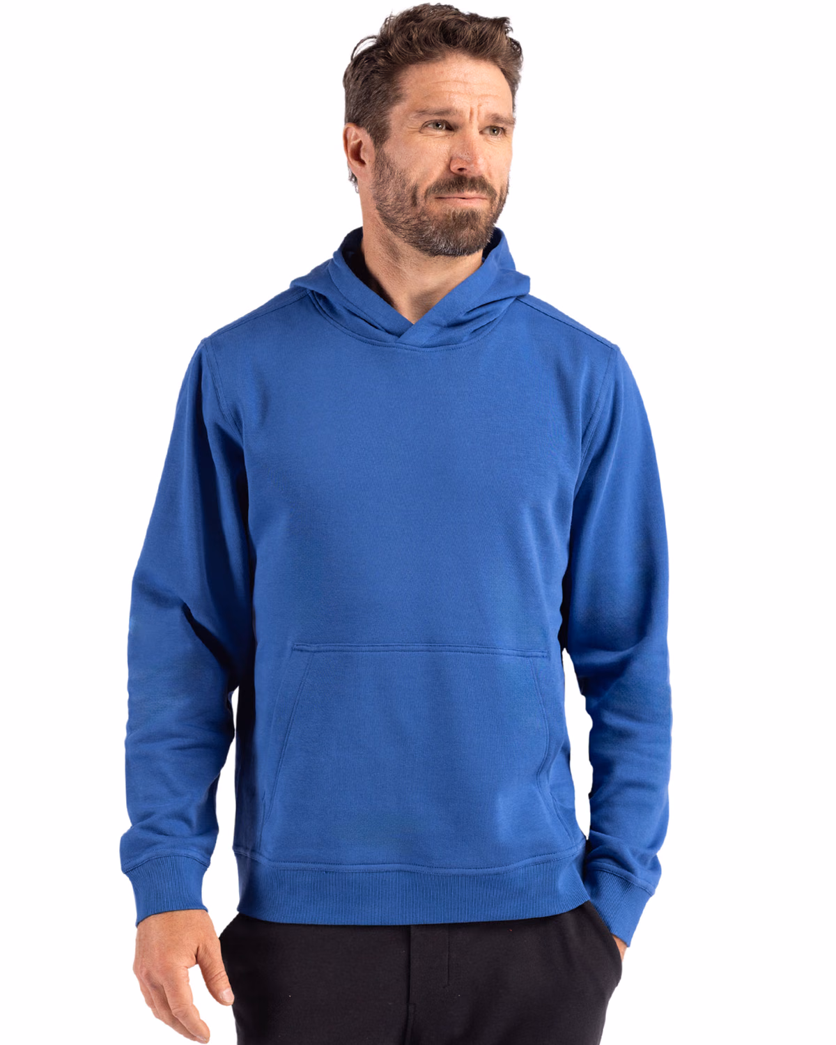 Custom Clique Drive Recycled Unisex Hooded Pullover Sweatshirt — Royal Blue front