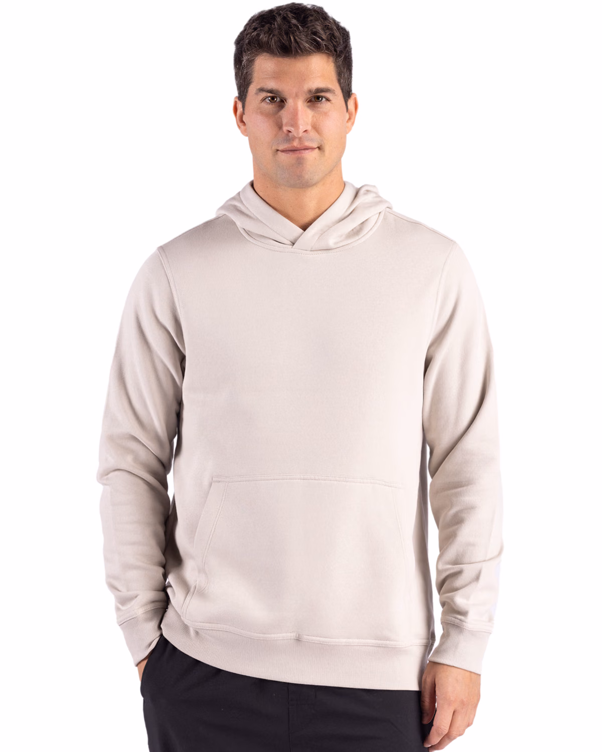 Custom Clique Drive Recycled Unisex Hooded Pullover Sweatshirt — Sandbar front
