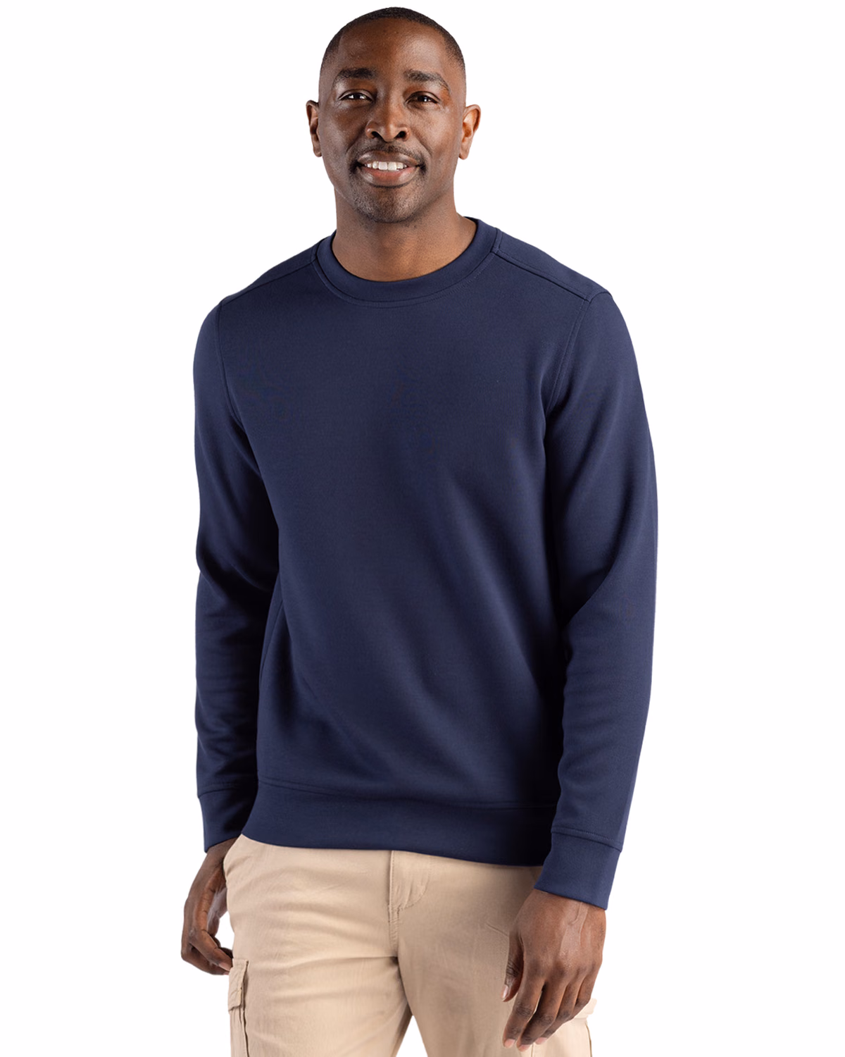 Custom Clique Haven Recycled Mens Crewneck Sweatshirt — Dark Navy front