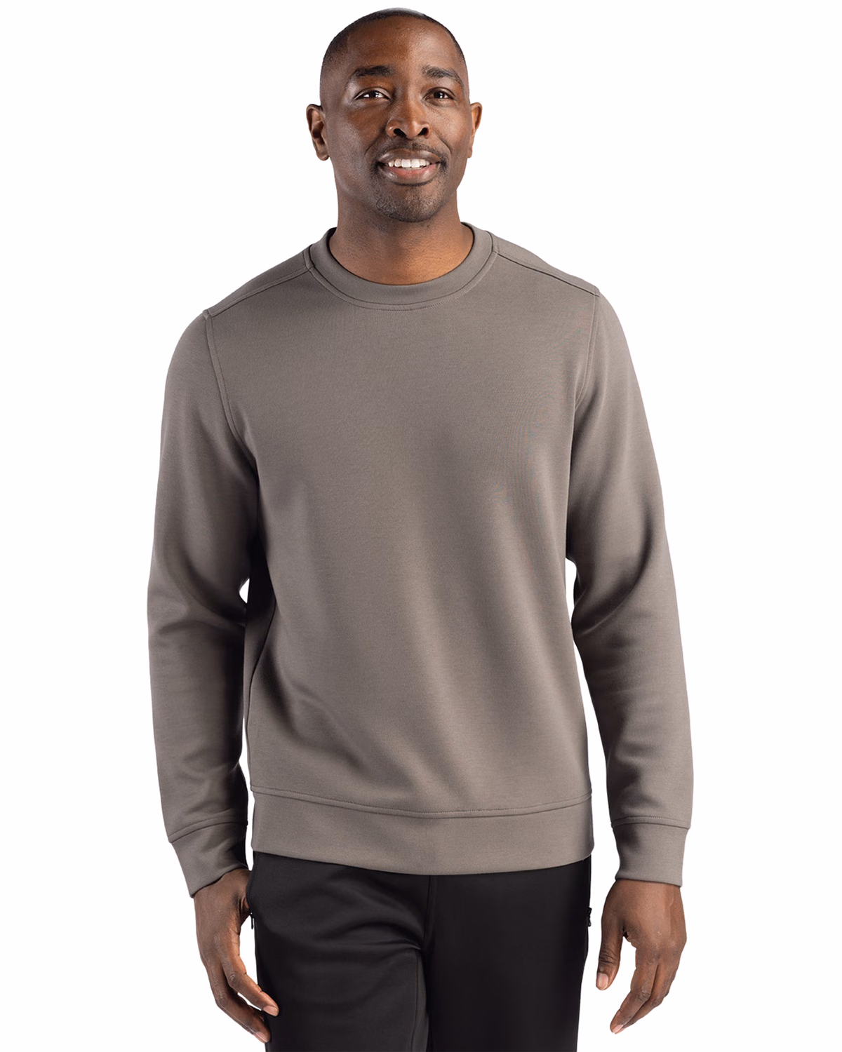 Custom Clique Haven Recycled Mens Crewneck Sweatshirt — Pure Slate front