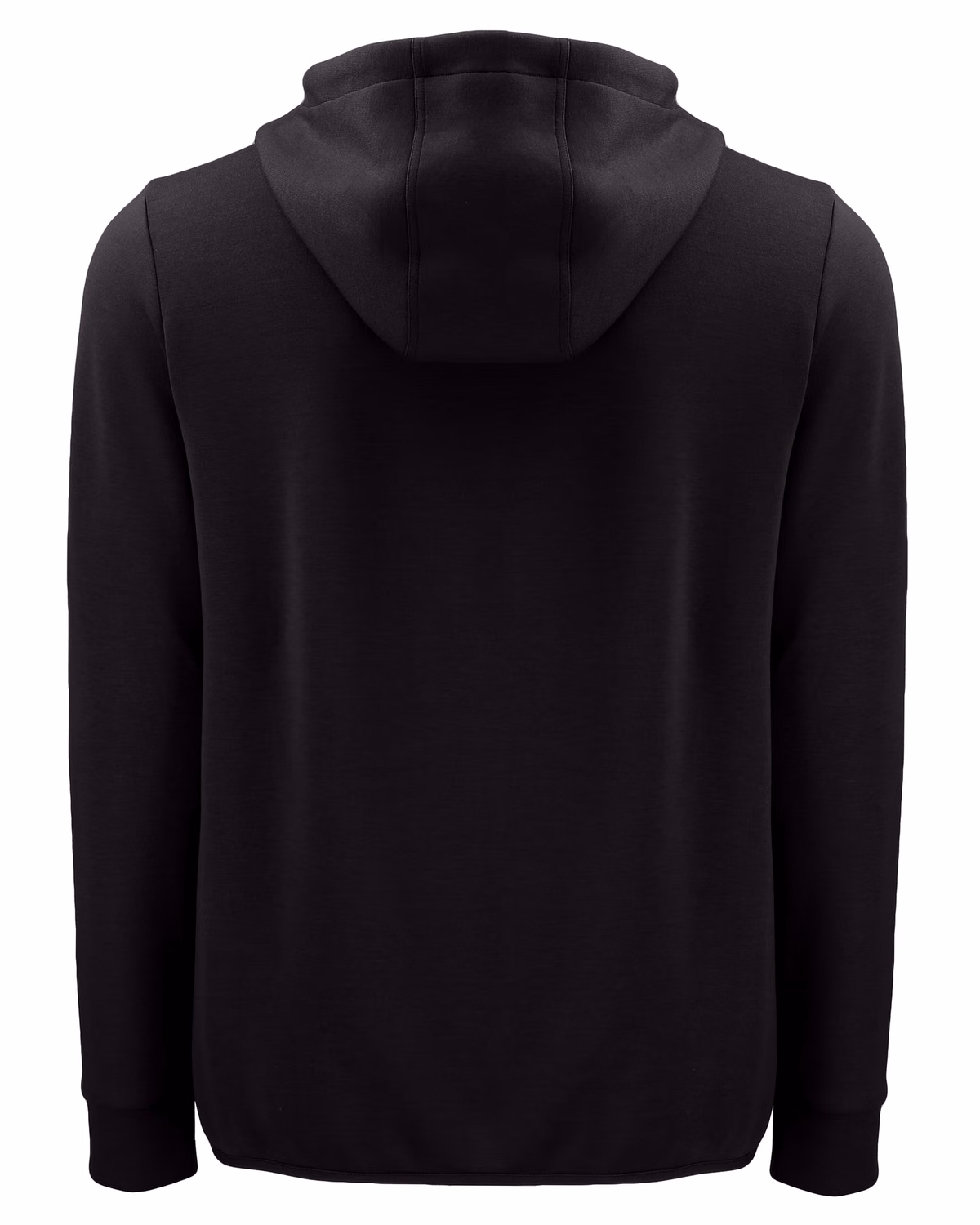 Custom Clique Haven Recycled Mens Full Zip Hooded Sweatshirt — Black flat front