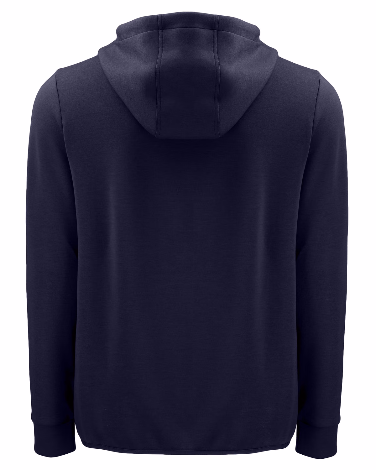 Custom Clique Haven Recycled Mens Full Zip Hooded Sweatshirt — Dark Navy flat front