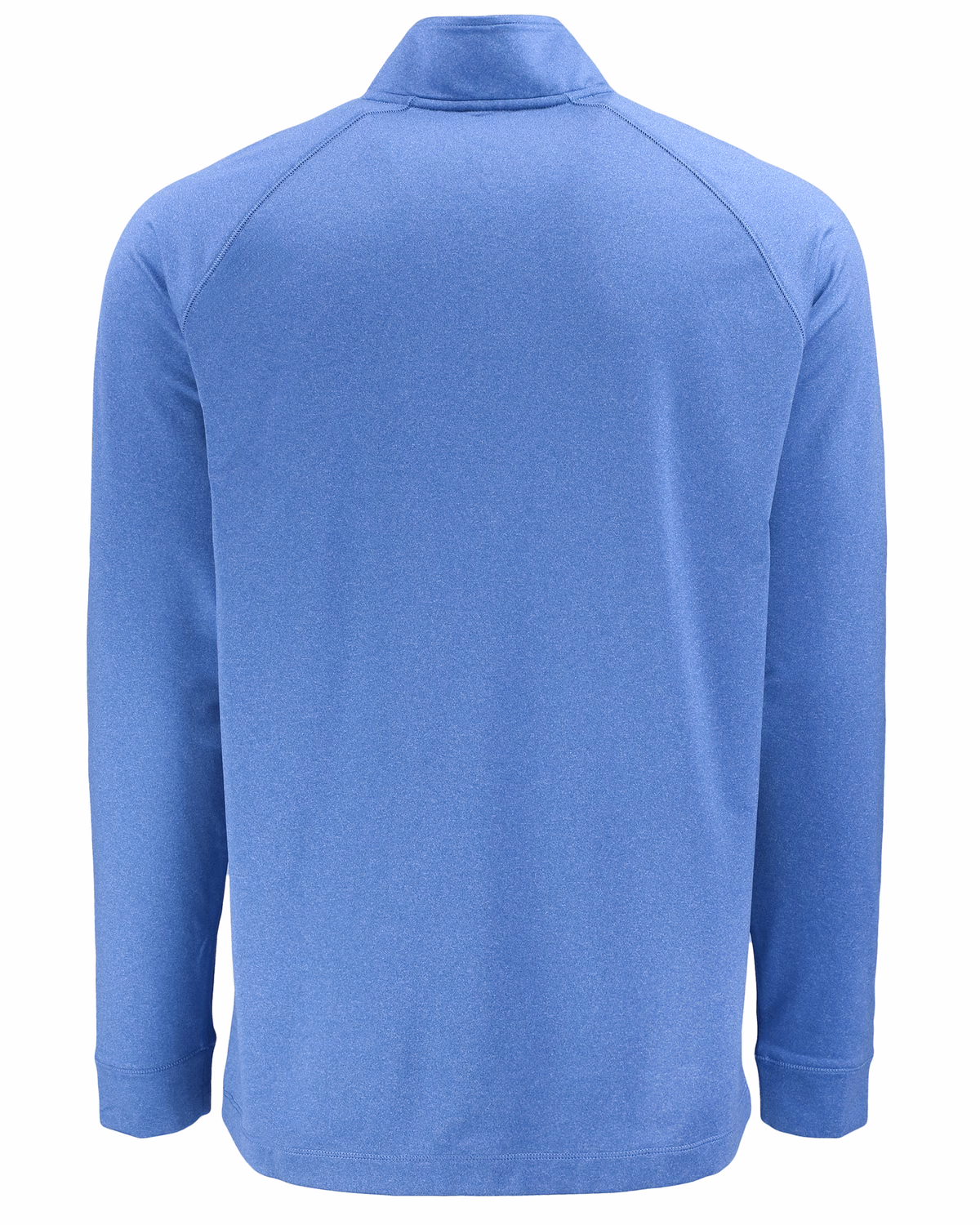 Custom Clique Dash Recycled Mens Quarter Zip Sweatshirt — Royal Blue Heather flat front