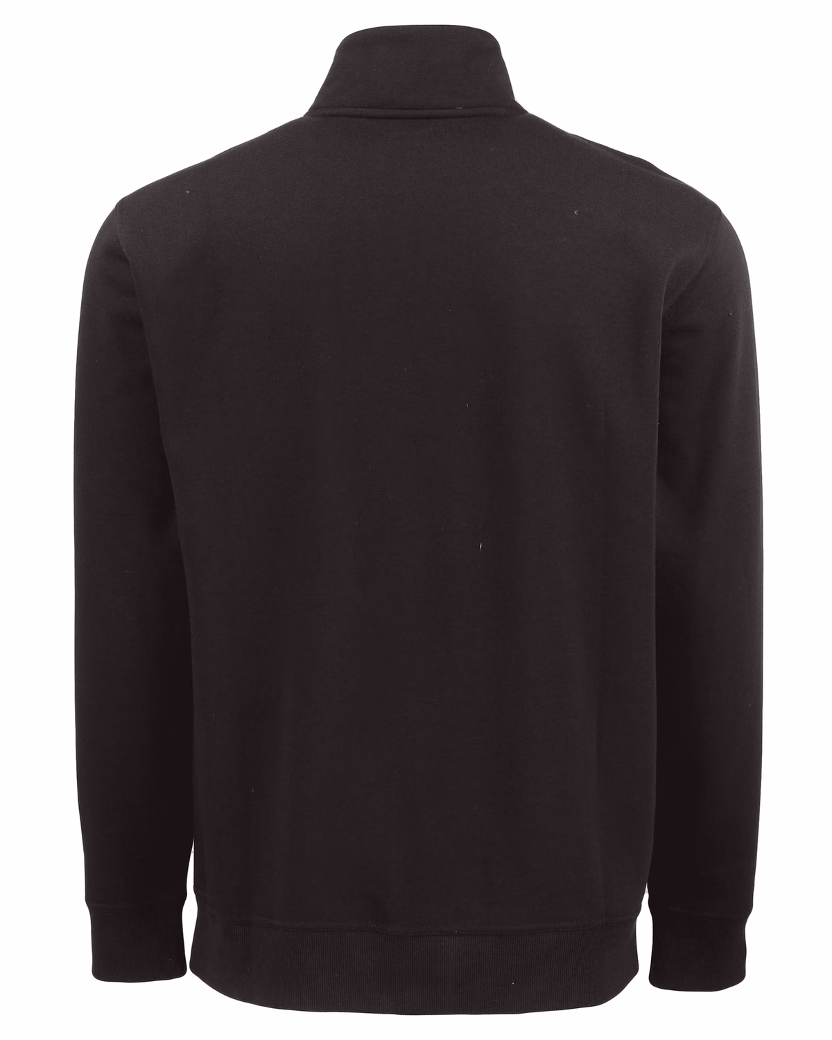 Custom Clique Drive Recycled Unisex Quarter Zip Sweatshirt — Black flat front