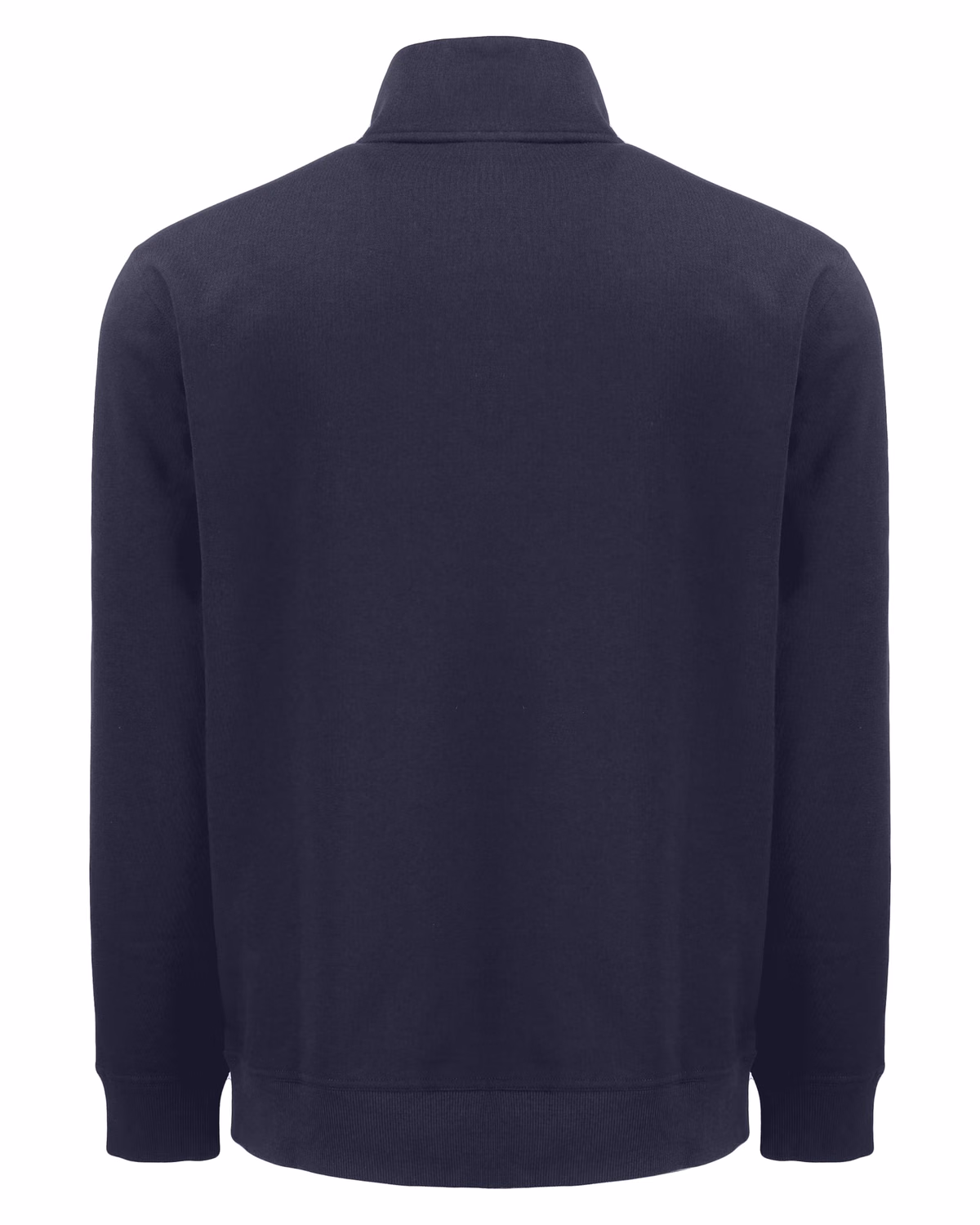 Custom Clique Drive Recycled Unisex Quarter Zip Sweatshirt — Dark Navy flat front