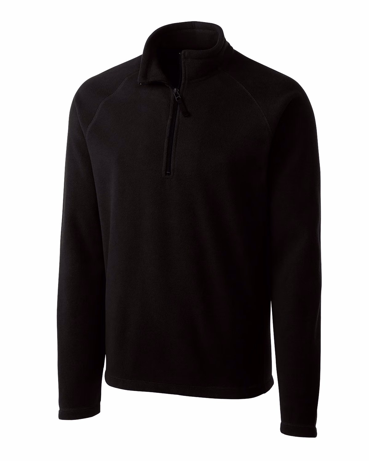 Custom Clique Summit Performance Fleece Mens Half Zip Jacket — Black flat front