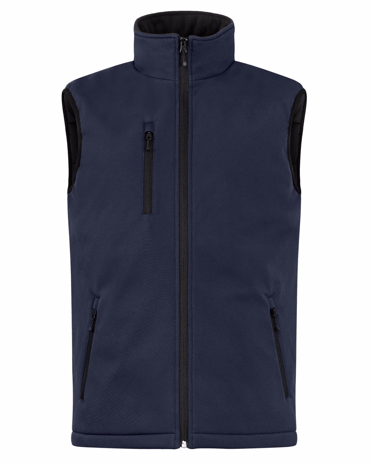 Custom Clique Equinox Insulated Softshell Mens Full Zip Vest — Dark Navy front