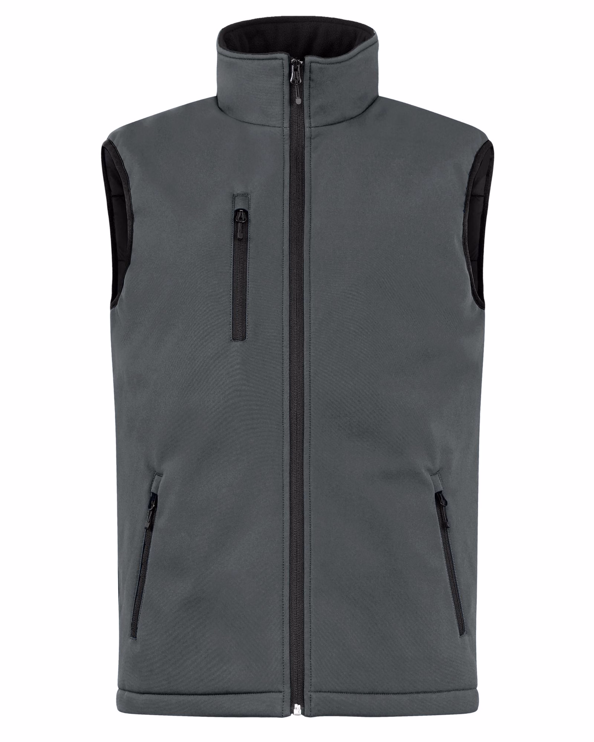 Custom Clique Equinox Insulated Softshell Mens Full Zip Vest — Pure Slate front