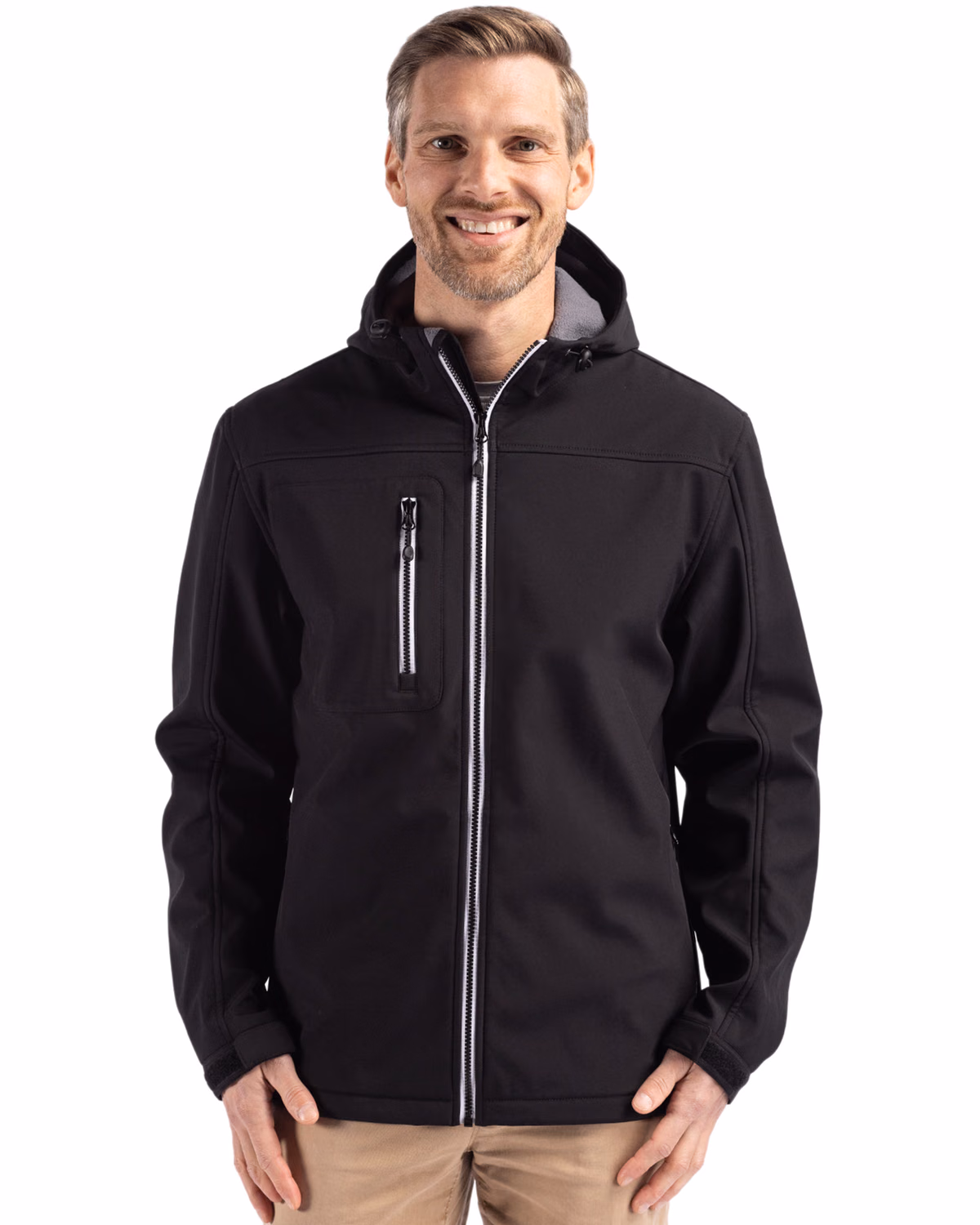 Custom Clique Telemark Recycled Stretch Softshell Mens Full Zip Hooded Jacket