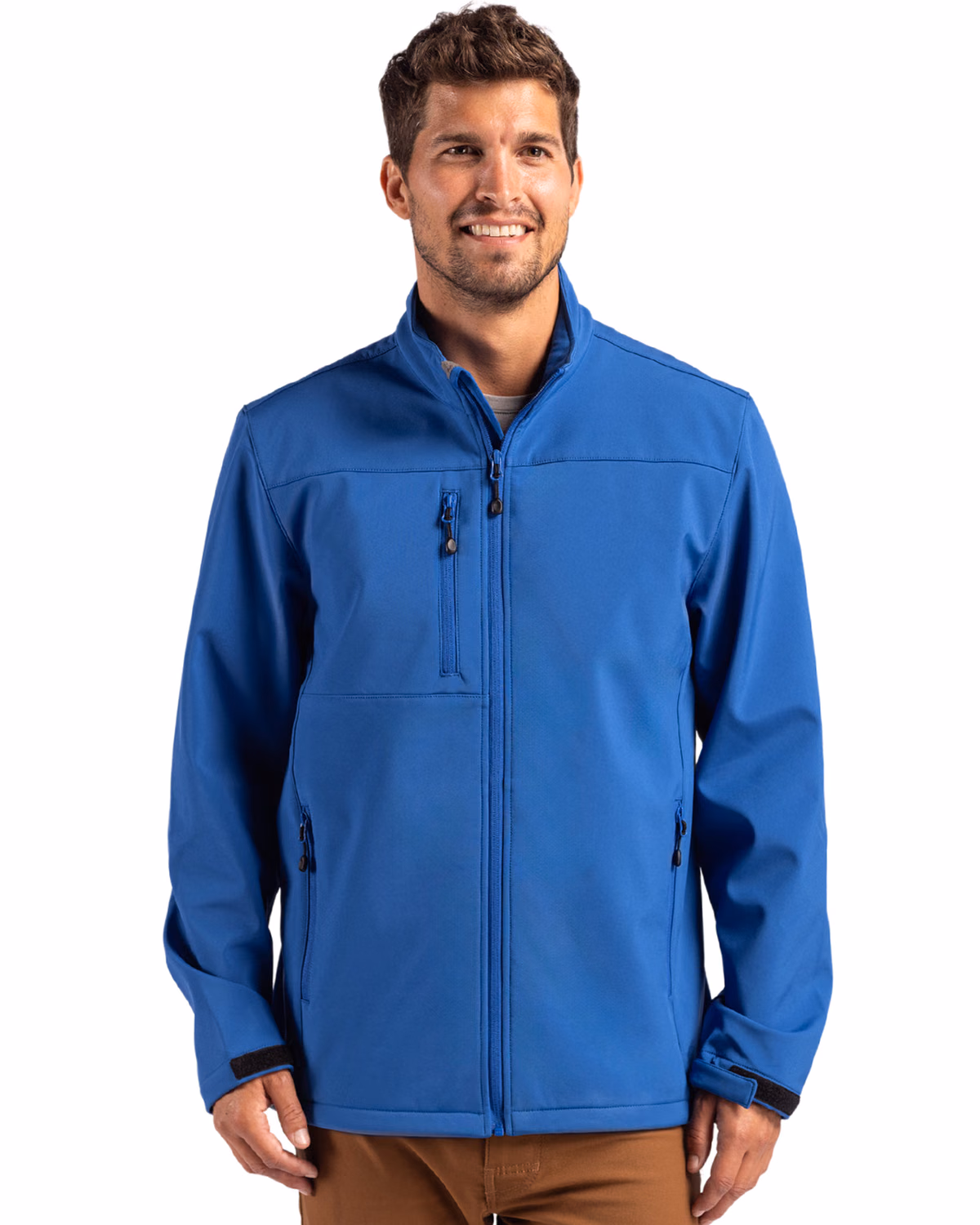 Custom Clique Tempest Recycled Waterproof Stretch Softshell Mens Full Zip Jacket — Royal Blue front