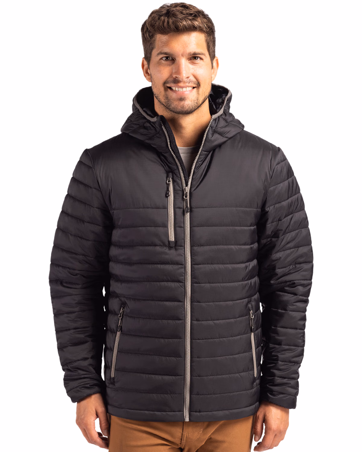 Custom Clique Valhalla Recycled Insulated Puffer Mens Full Zip Hooded Jacket