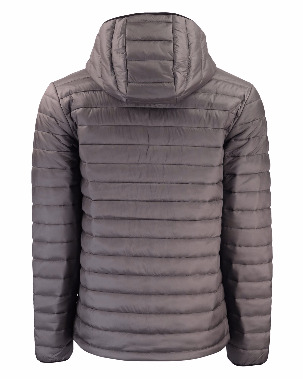 Custom Clique Valhalla Recycled Insulated Puffer Mens Full Zip Hooded Jacket — Pure Slate flat front