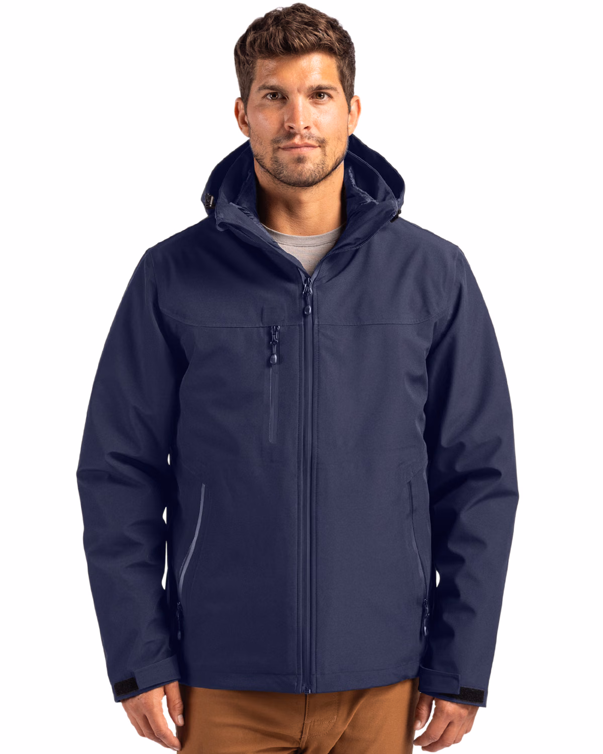 Custom Clique Cornice Recycled 3-in-1 Waterproof System Mens Full Zip Parka — Dark Navy front