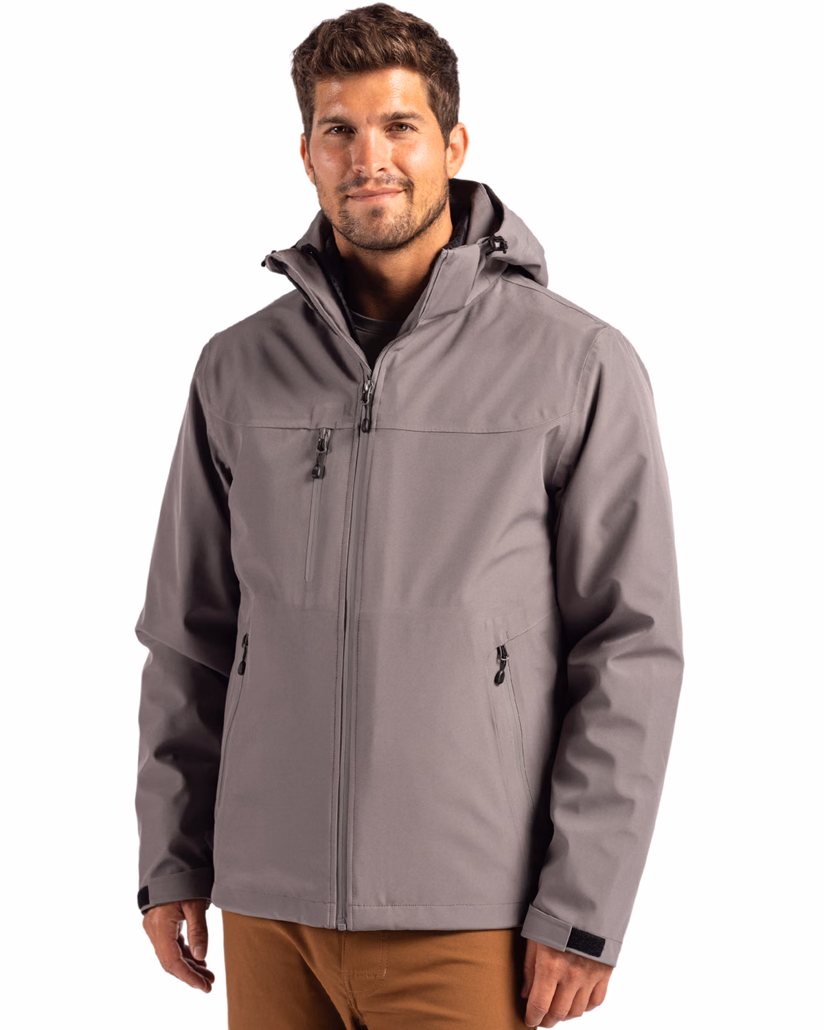 Custom Clique Cornice Recycled 3-in-1 Waterproof System Mens Full Zip Parka — Pure Slate front