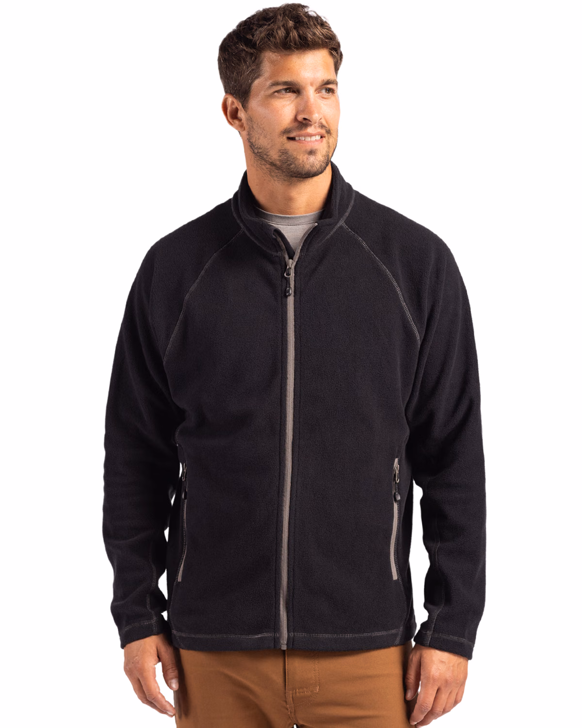 Custom Clique Powder Recycled Fleece Mens Full Zip Jacket