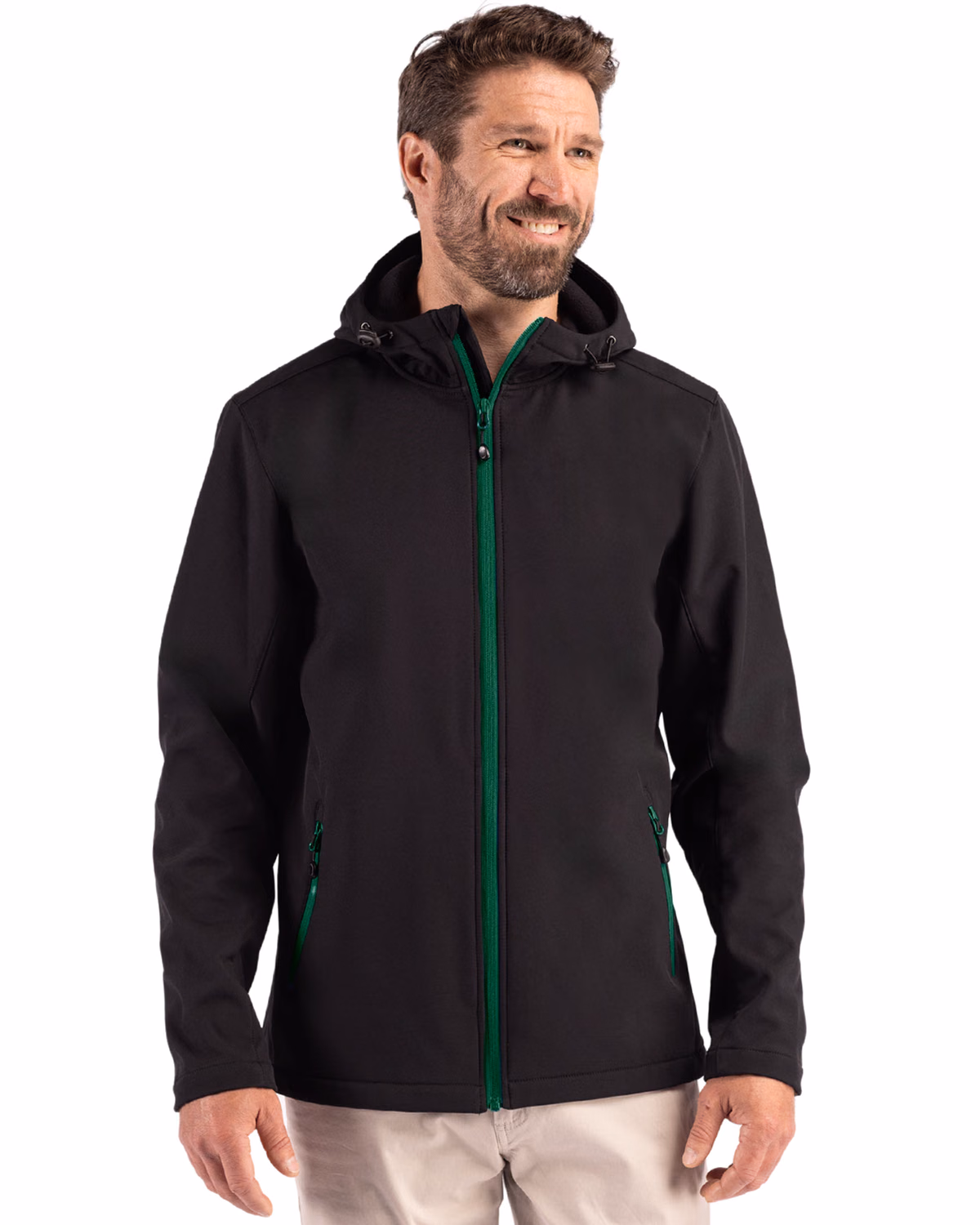 Custom Clique Tempo Recycled Stretch Softshell Mens Full Zip Hooded Jacket