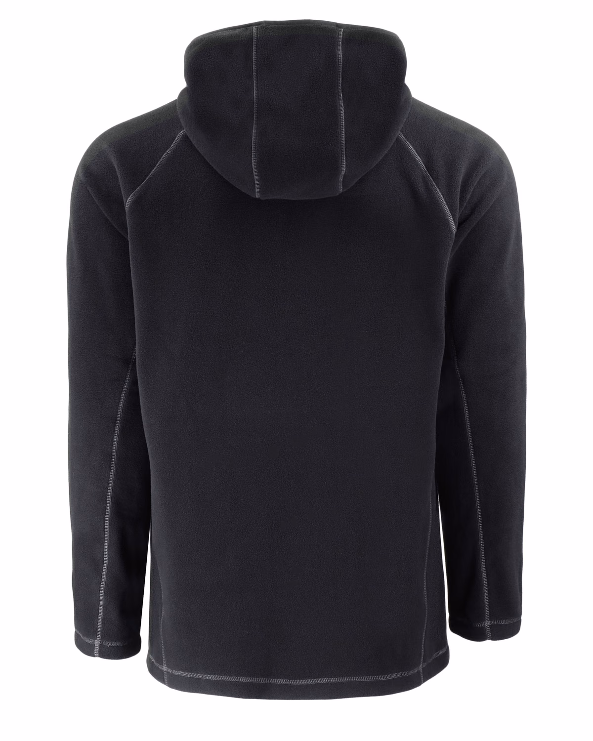 Custom Clique Powder Recycled Fleece Mens Half Zip Sweatshirt — Black flat front